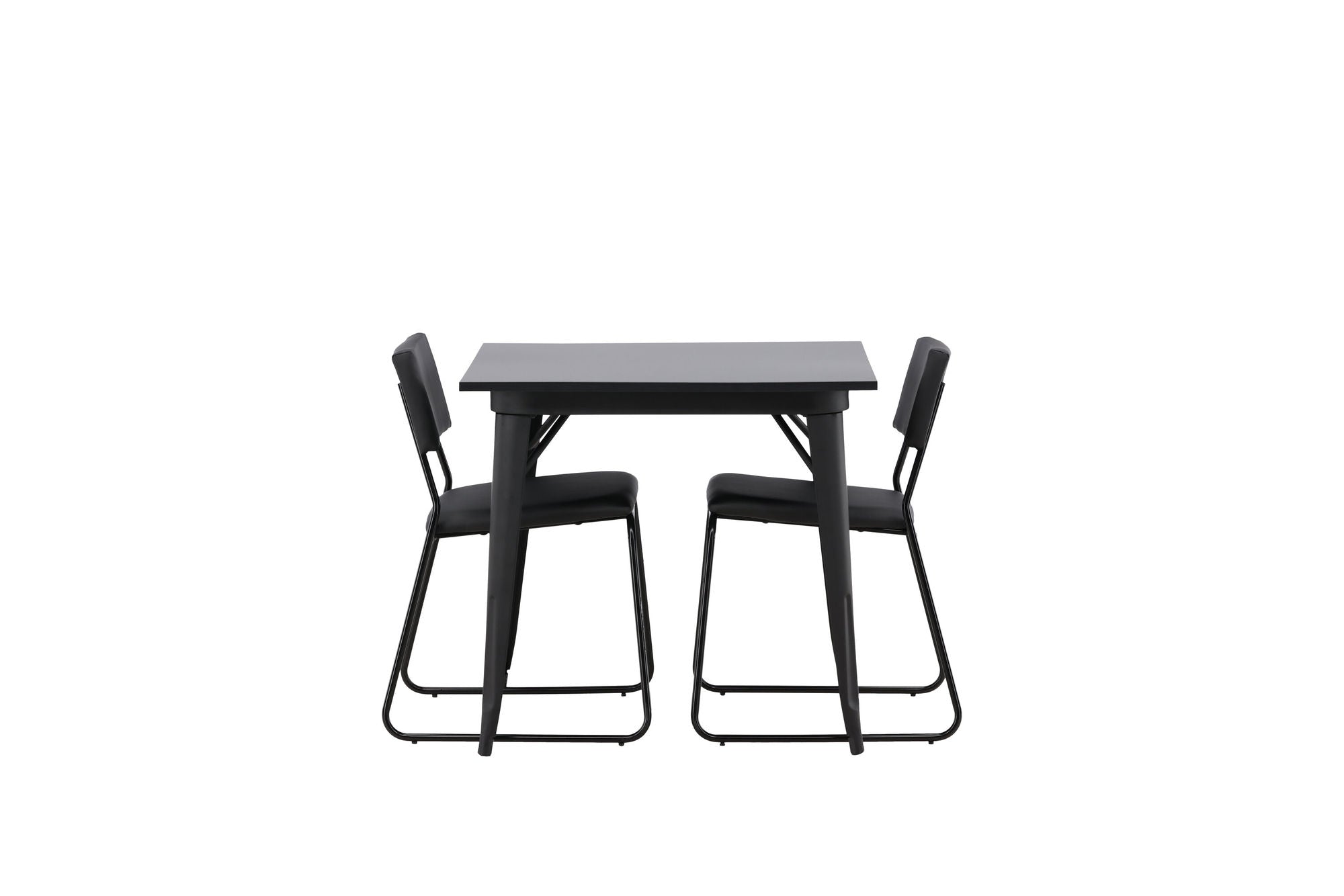 Venture Home Tempe spisebord - Black / Black MDF +Kenth stol - Black / Black PU _2