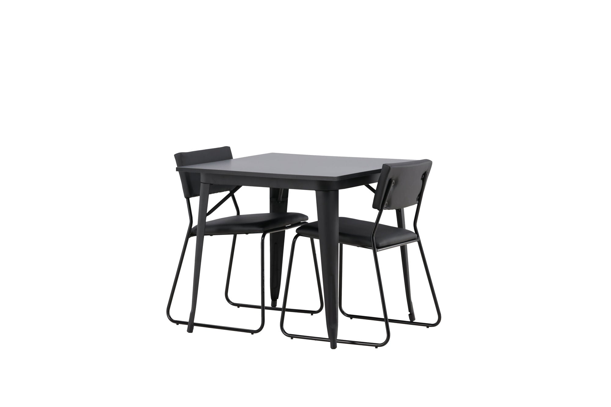 Venture Home Tempe spisebord - Black / Black MDF +Kenth stol - Black / Black PU _2