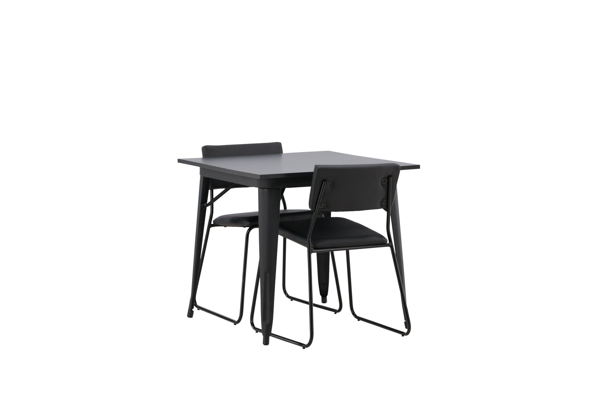 Venture Home Tempe spisebord - Black / Black MDF +Kenth stol - Black / Black PU _2
