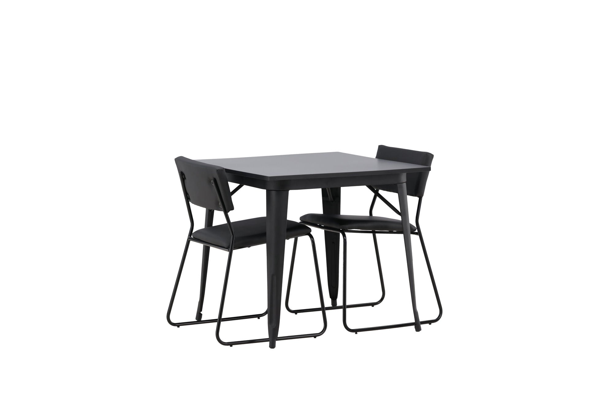 Venture Home Tempe spisebord - Black / Black MDF +Kenth stol - Black / Black PU _2