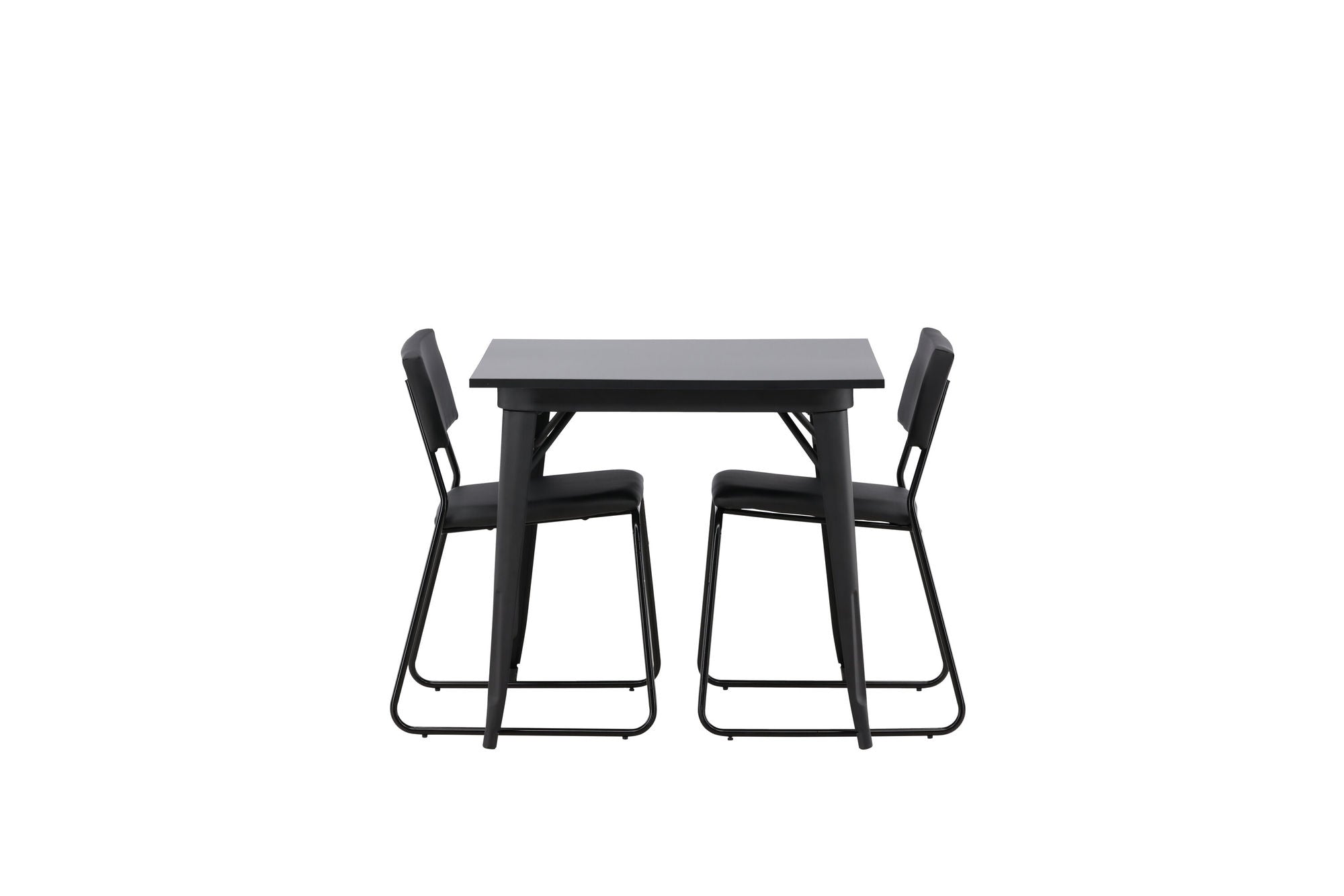 Venture Home Tempe spisebord - Black / Black MDF +Kenth stol - Black / Black PU _2