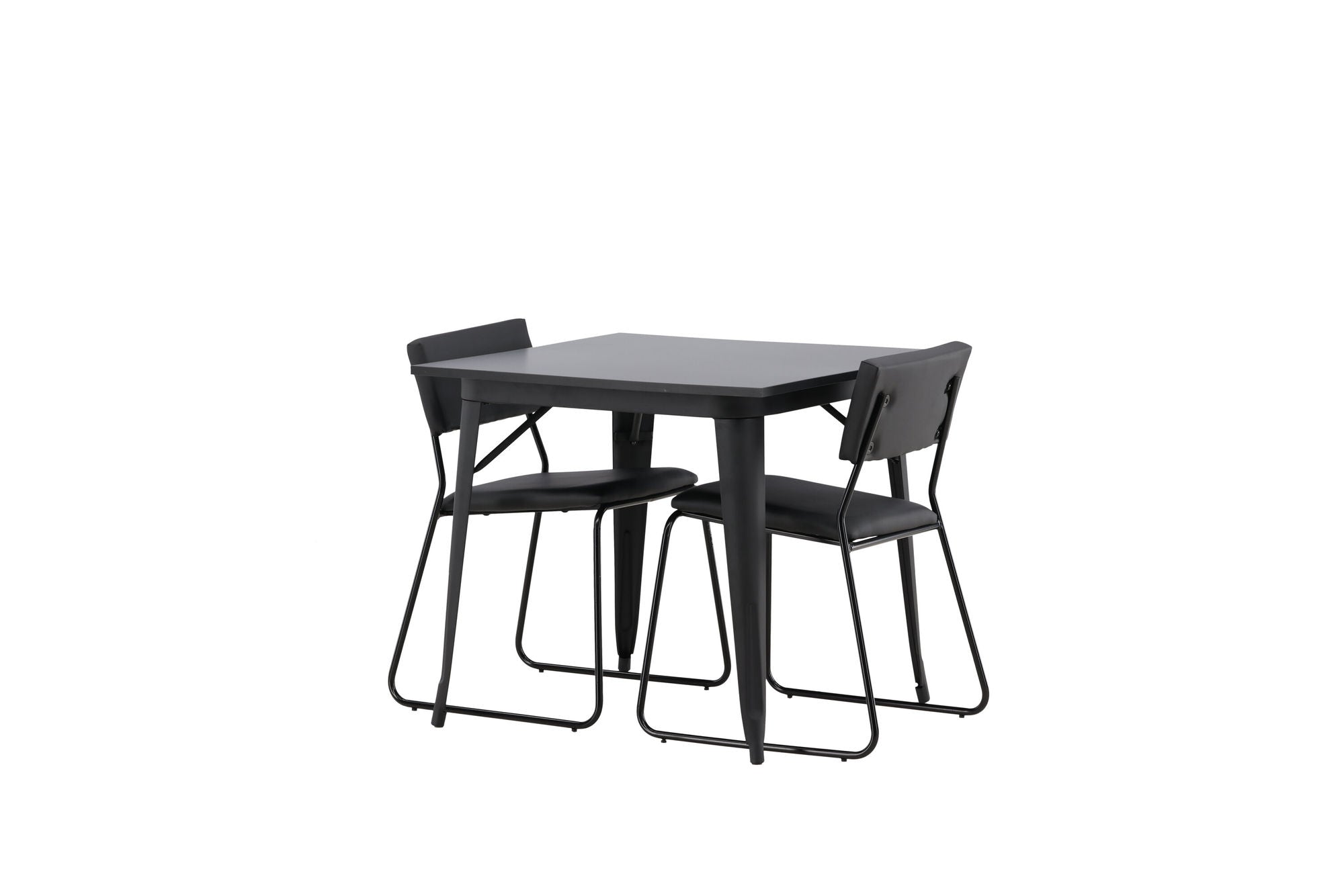 Venture Home Tempe spisebord - Black / Black MDF +Kenth stol - Black / Black PU _2