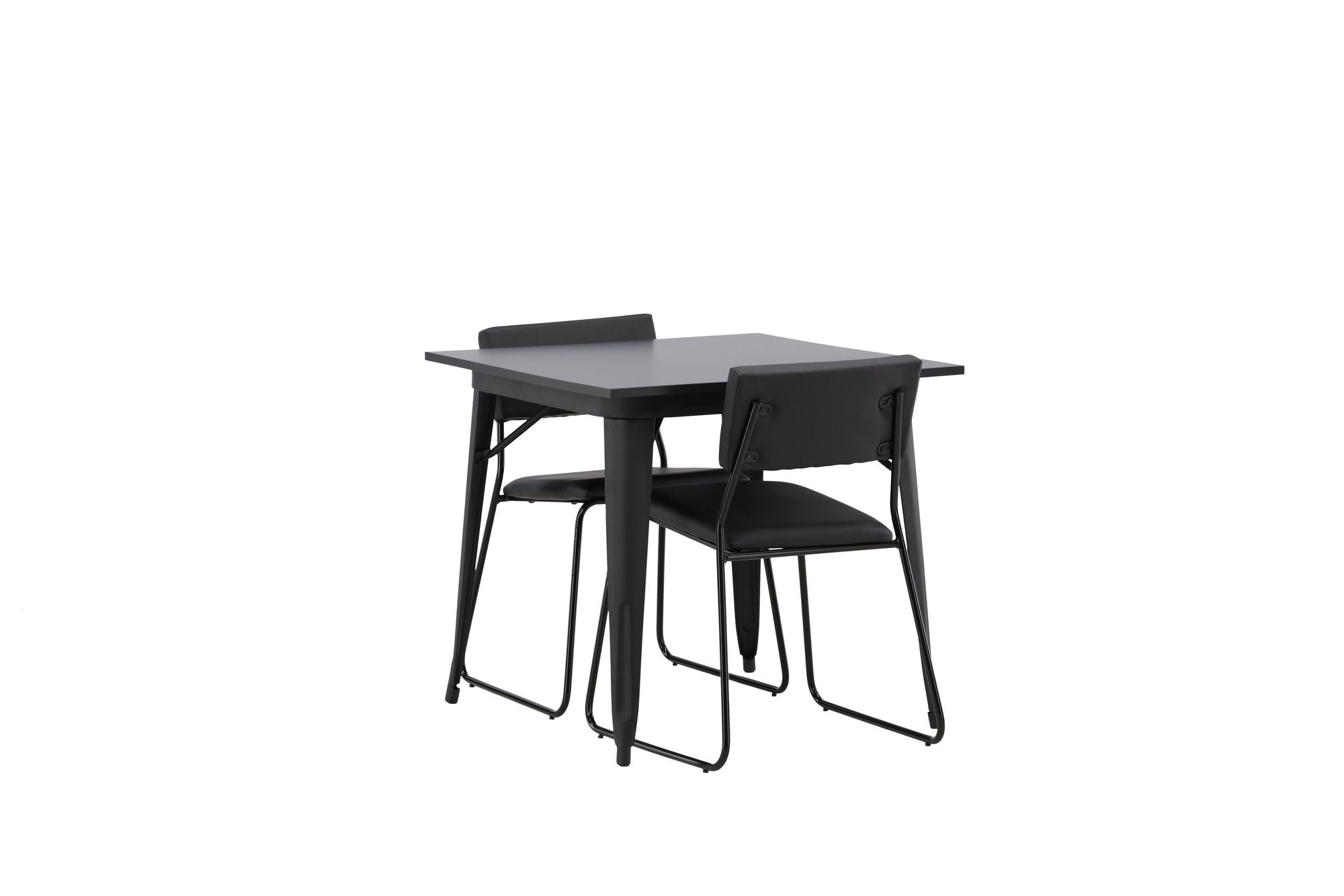 Venture Home Tempe spisebord - Black / Black MDF +Kenth stol - Black / Black PU _2