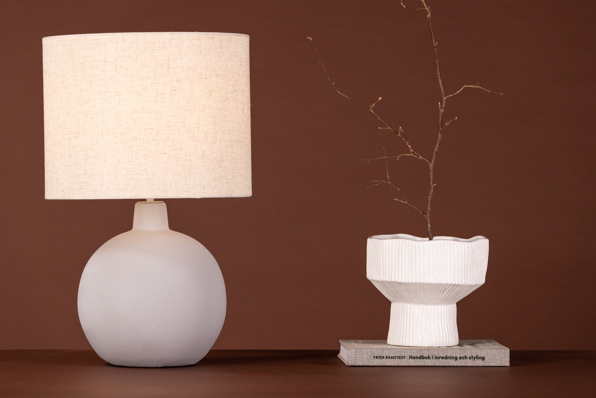 Venture Home Torcello bord lampe - Grey / Beige linen