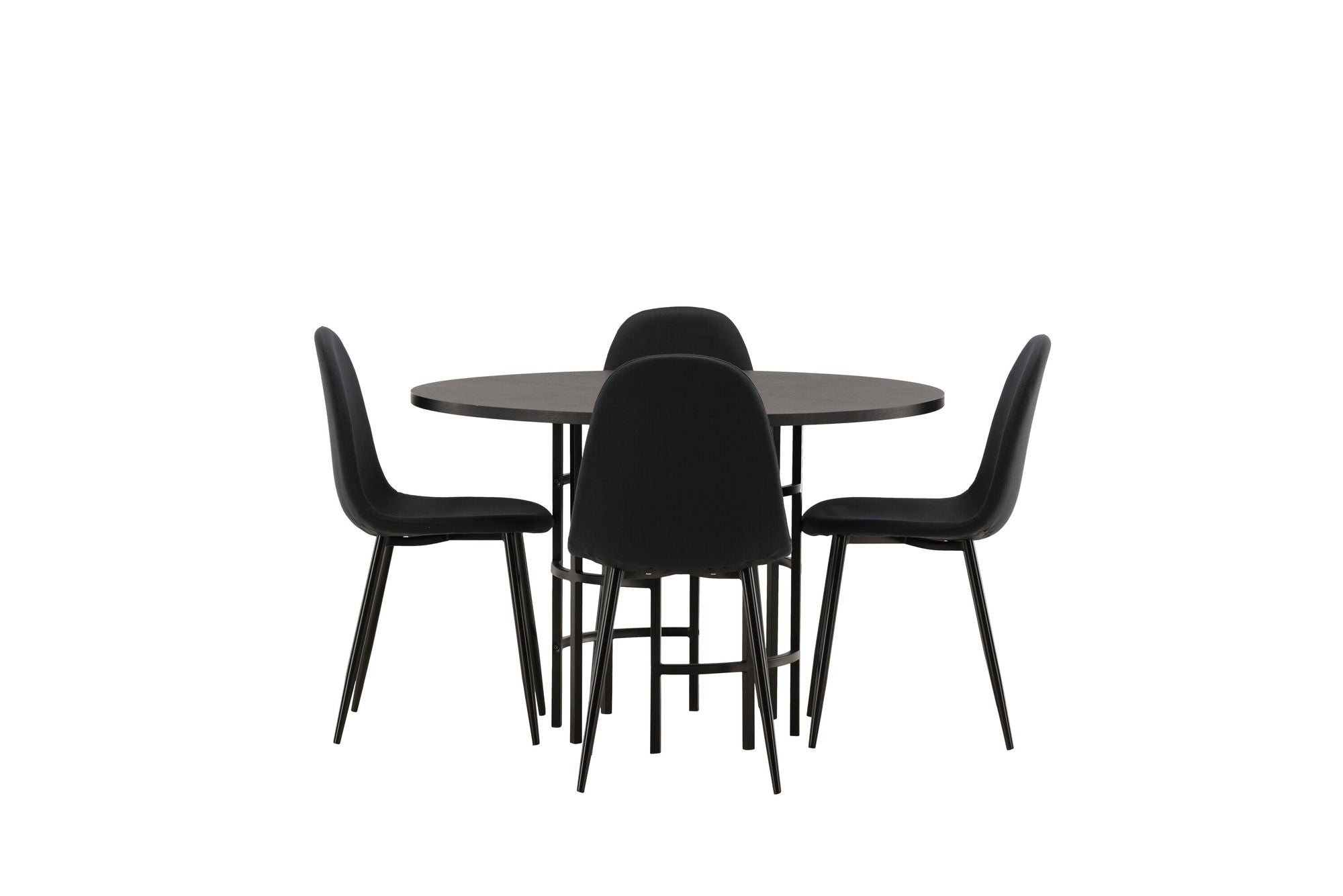 Venture Home Copenhagen spisebord - Black / Black Veneer +Polar Spisebordsstol - Black Legs - Black Fabric _4