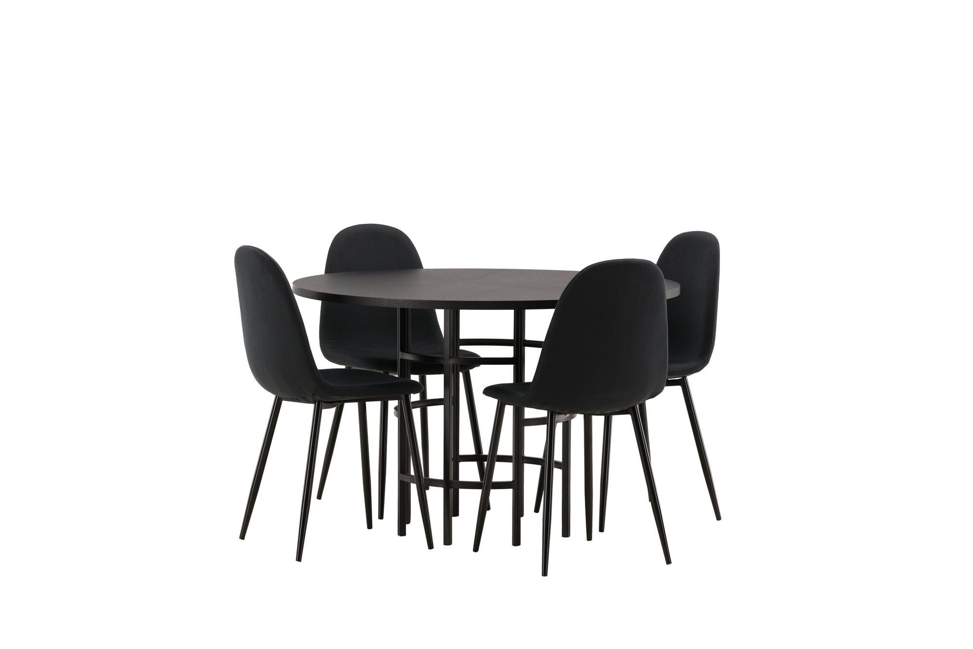 Venture Home Copenhagen spisebord - Black / Black Veneer +Polar Spisebordsstol - Black Legs - Black Fabric _4