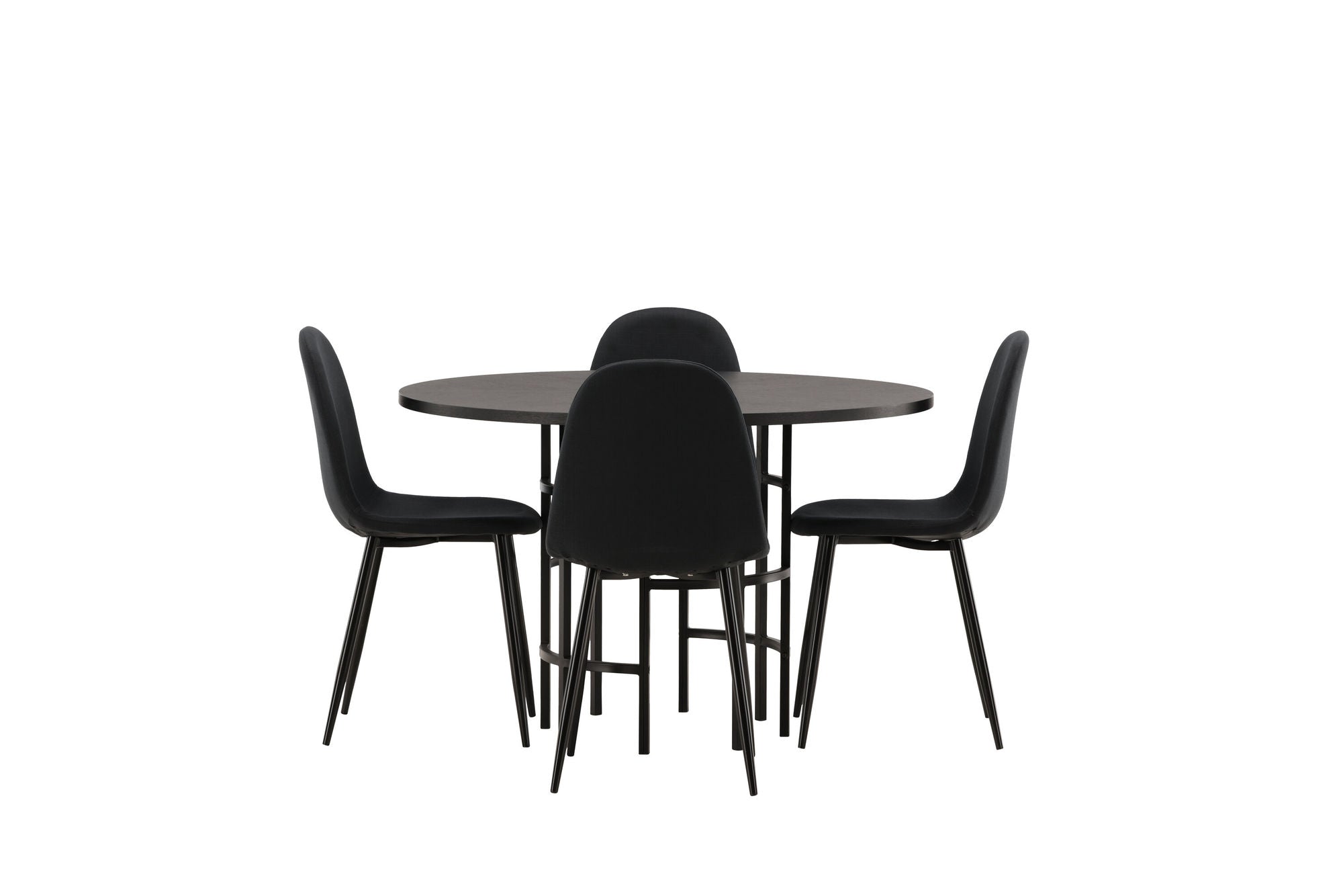 Venture Home Copenhagen spisebord - Black / Black Veneer +Polar Spisebordsstol - Black Legs - Black Fabric _4