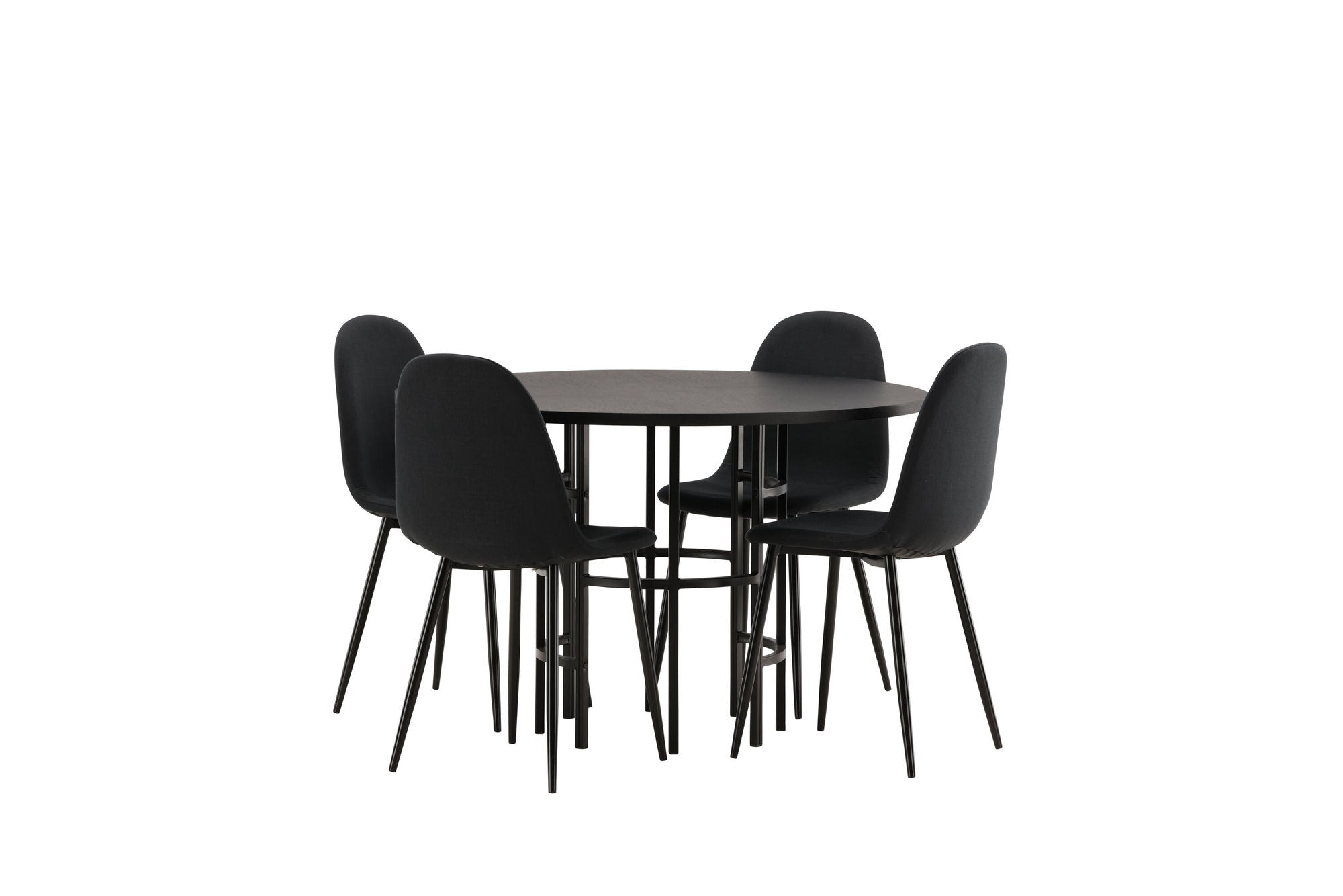 Venture Home Copenhagen spisebord - Black / Black Veneer +Polar Spisebordsstol - Black Legs - Black Fabric _4