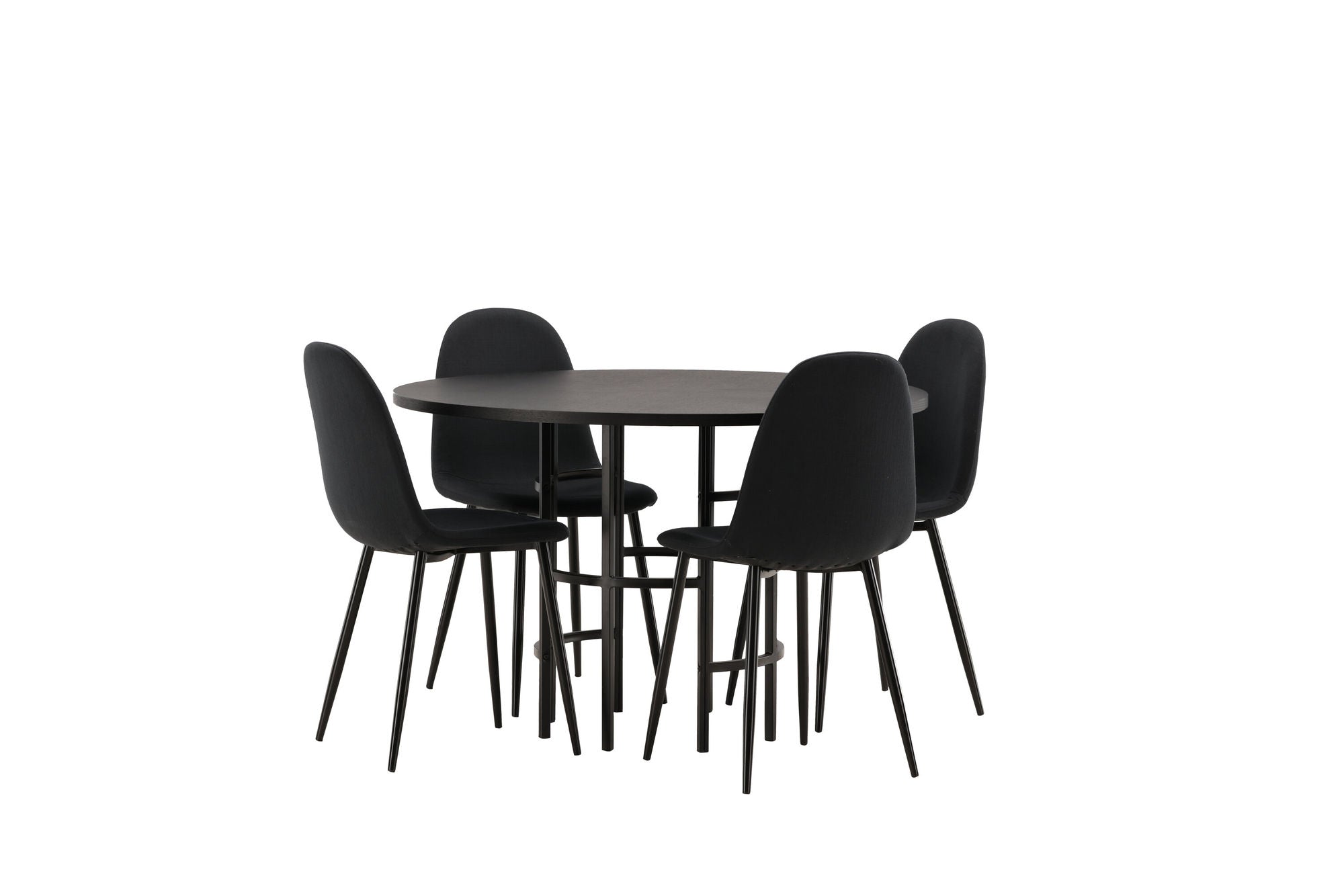 Venture Home Copenhagen spisebord - Black / Black Veneer +Polar Spisebordsstol - Black Legs - Black Fabric _4