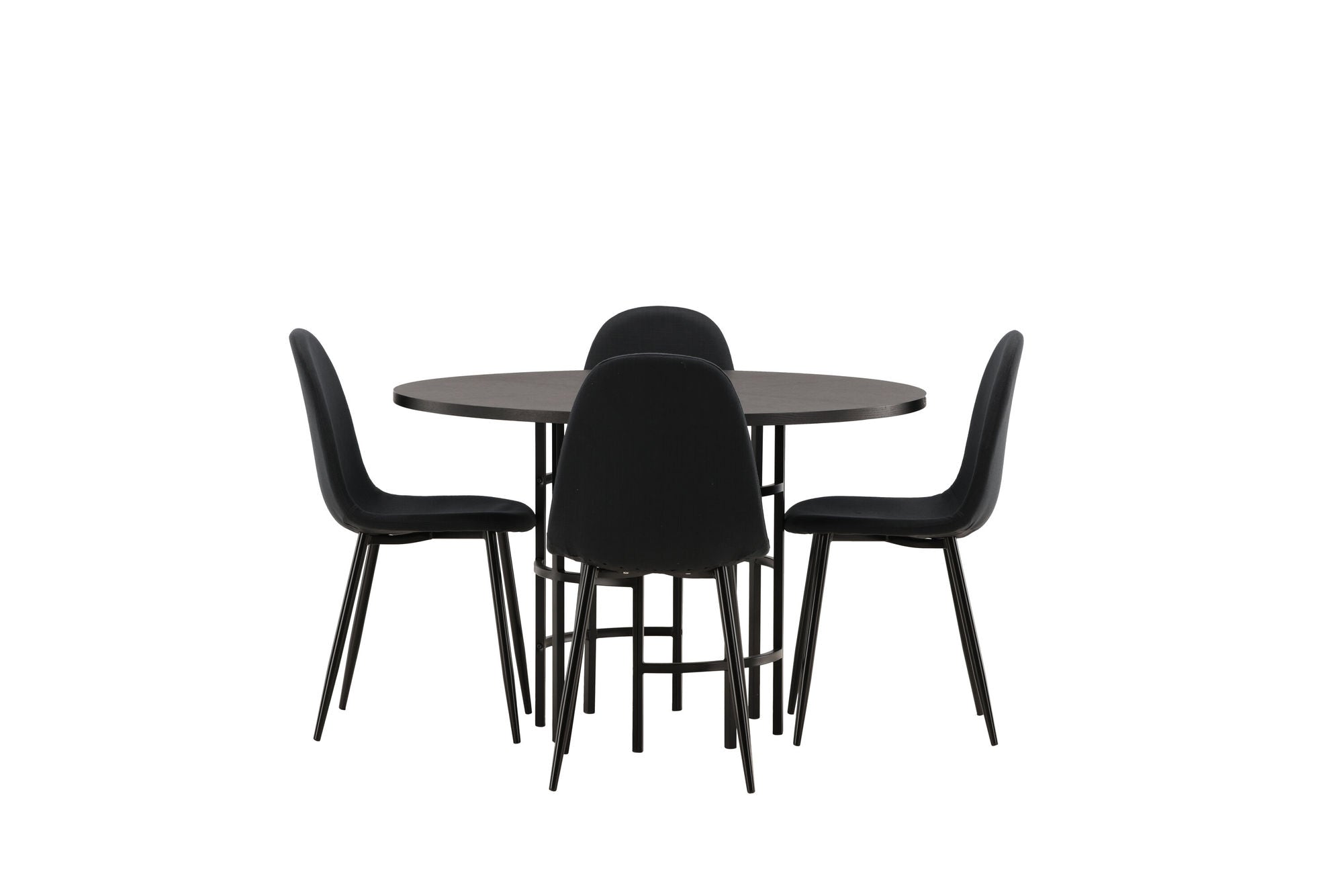 Venture Home Copenhagen spisebord - Black / Black Veneer +Polar Spisebordsstol - Black Legs - Black Fabric _4