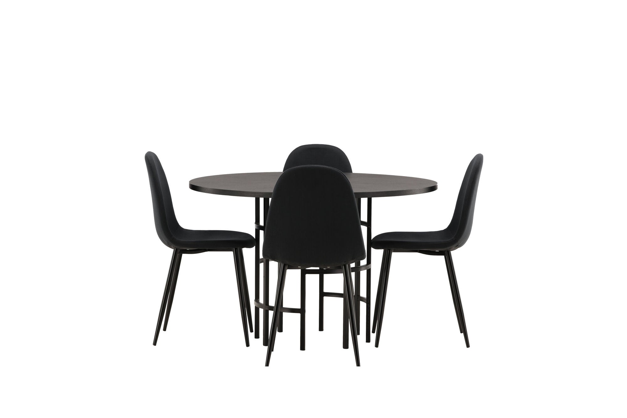 Venture Home Copenhagen spisebord - Black / Black Veneer +Polar Spisebordsstol - Black Legs - Black Fabric _4