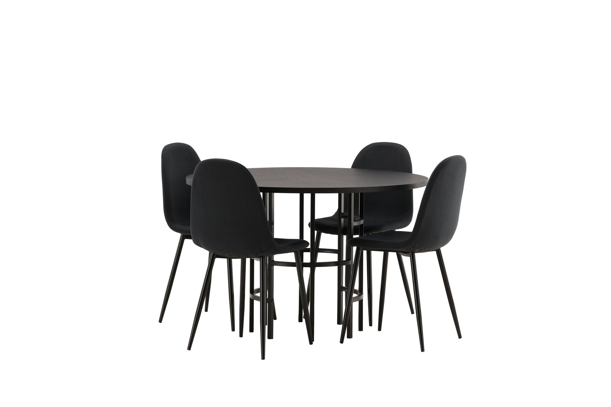 Venture Home Copenhagen spisebord - Black / Black Veneer +Polar Spisebordsstol - Black Legs - Black Fabric _4