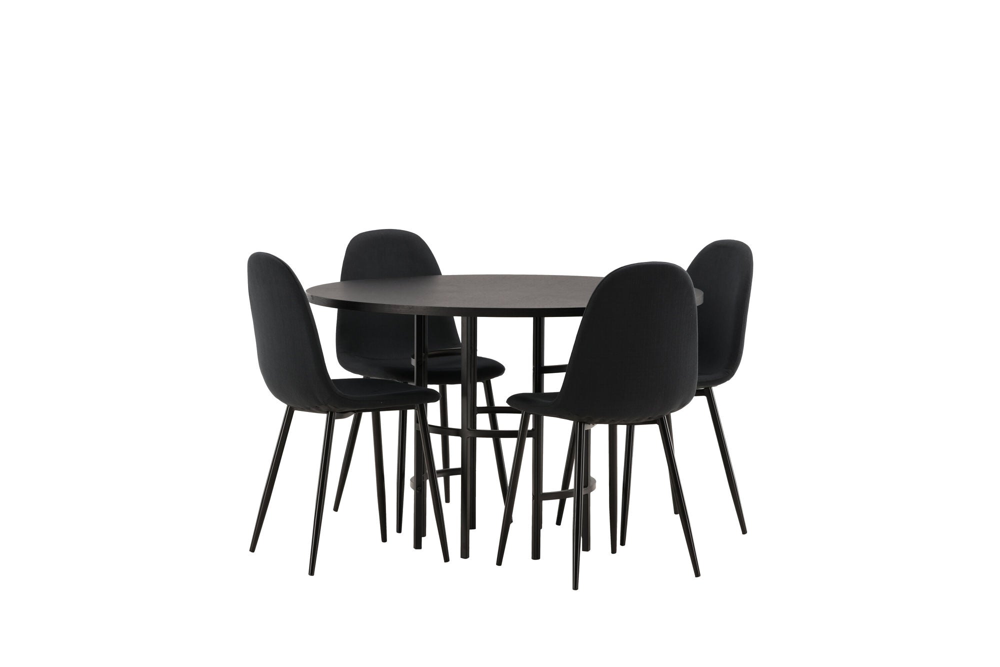 Venture Home Copenhagen spisebord - Black / Black Veneer +Polar Spisebordsstol - Black Legs - Black Fabric _4