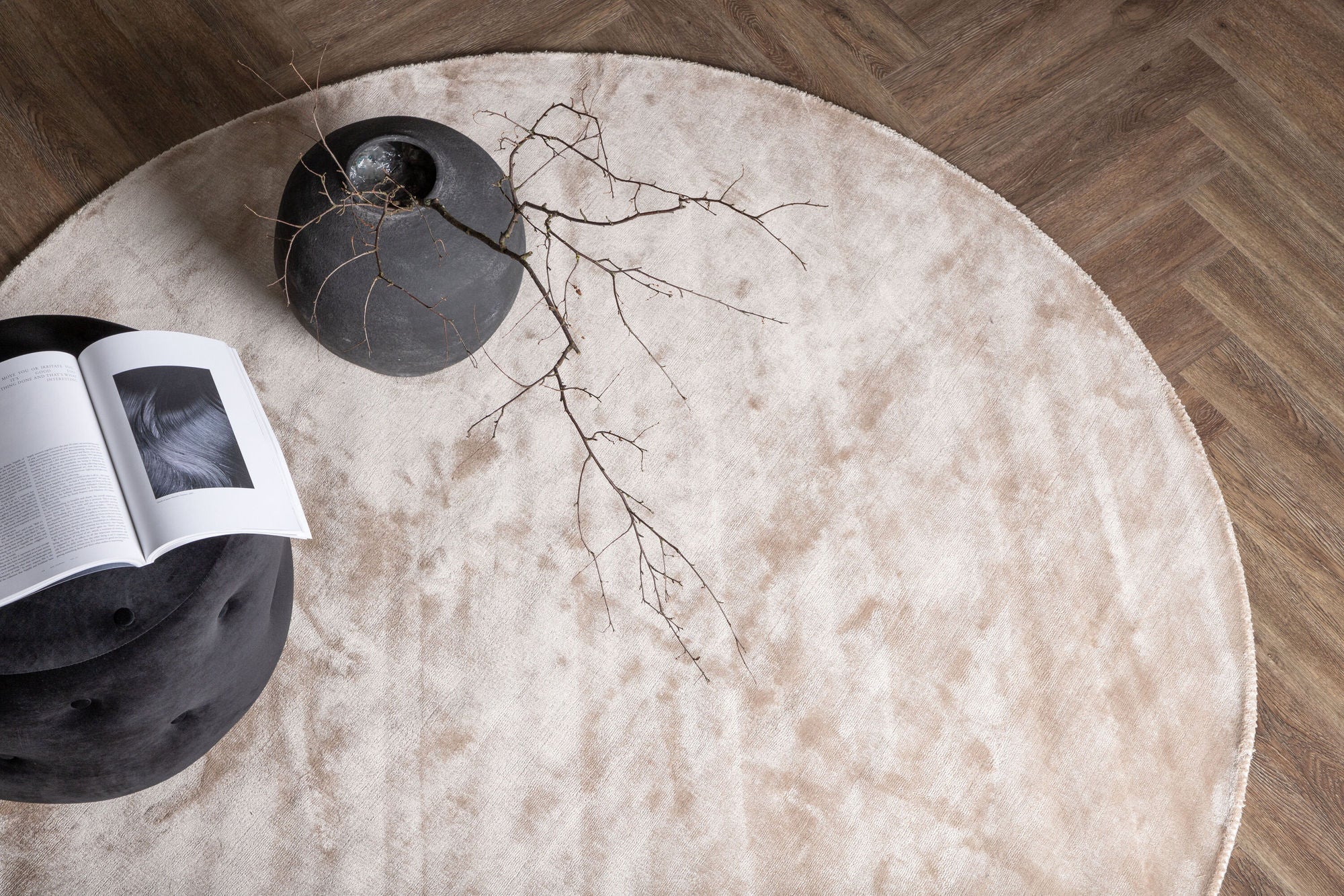 Venture Home Indra Viscose Carpet - ø200cm - Beige