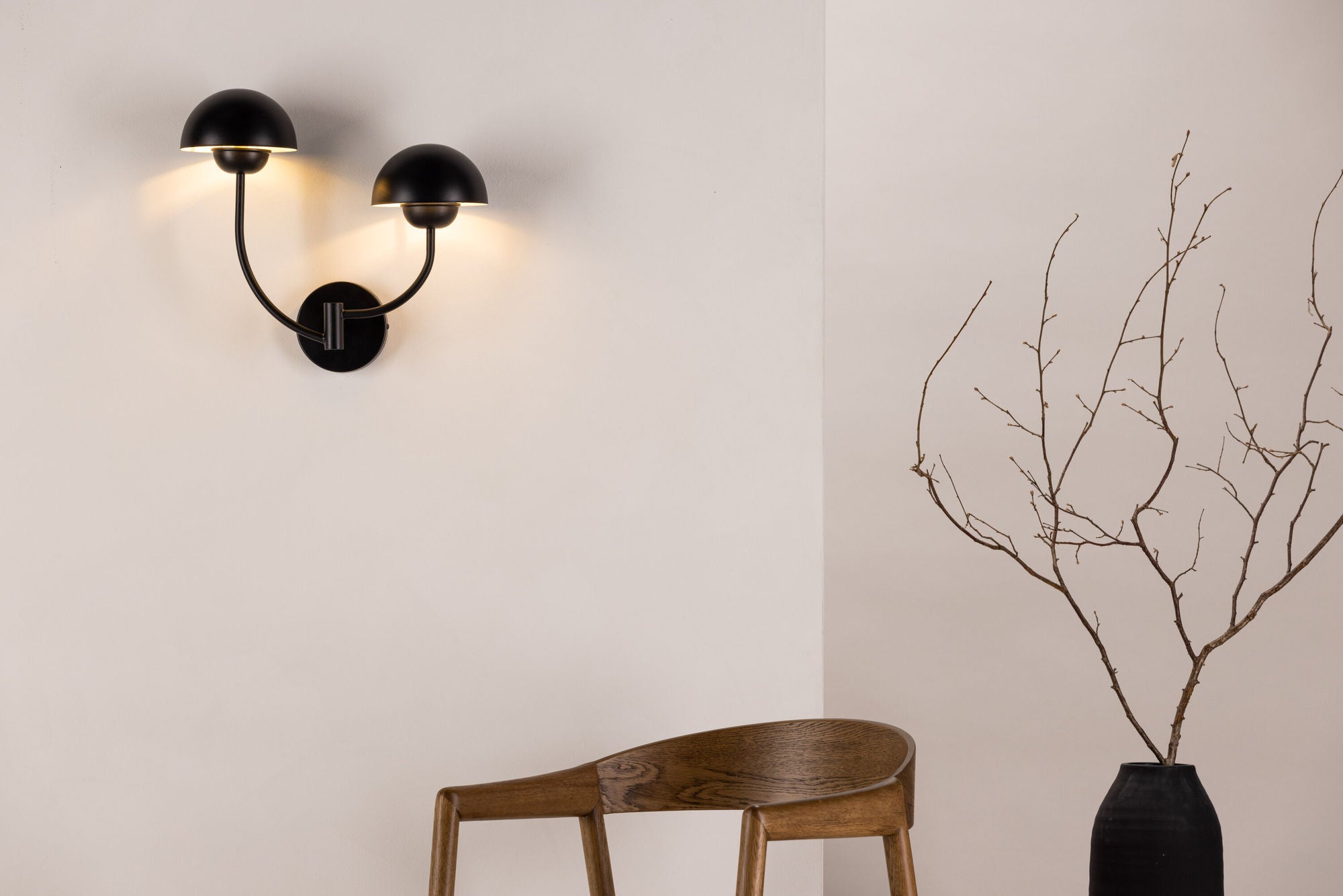Vind Lyckorna Wall lampe - / Black Metal