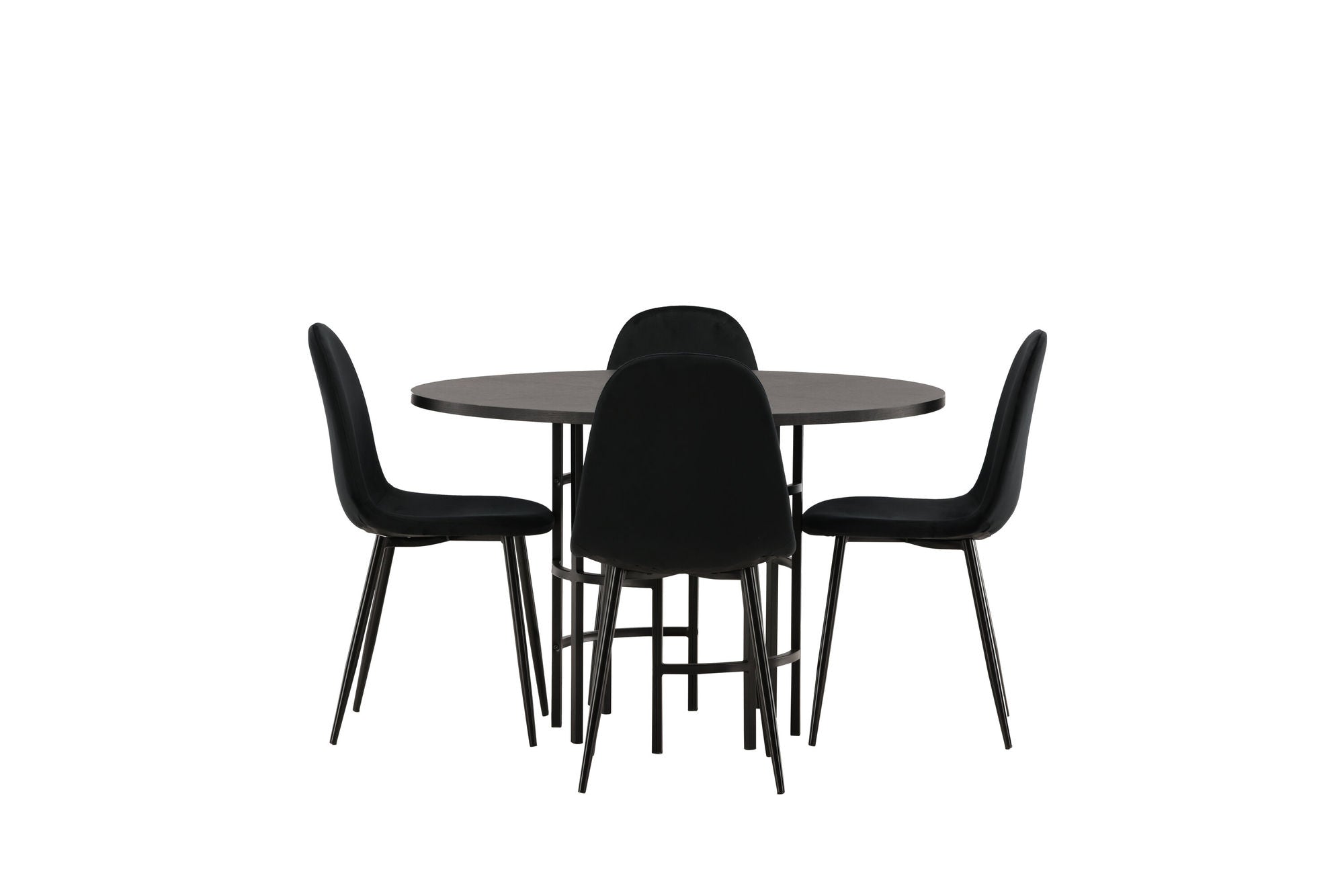 Venture Home Copenhagen spisebord - Black / Black Veneer +Polar Spisebordsstol - Black legs / Black Velvet _4