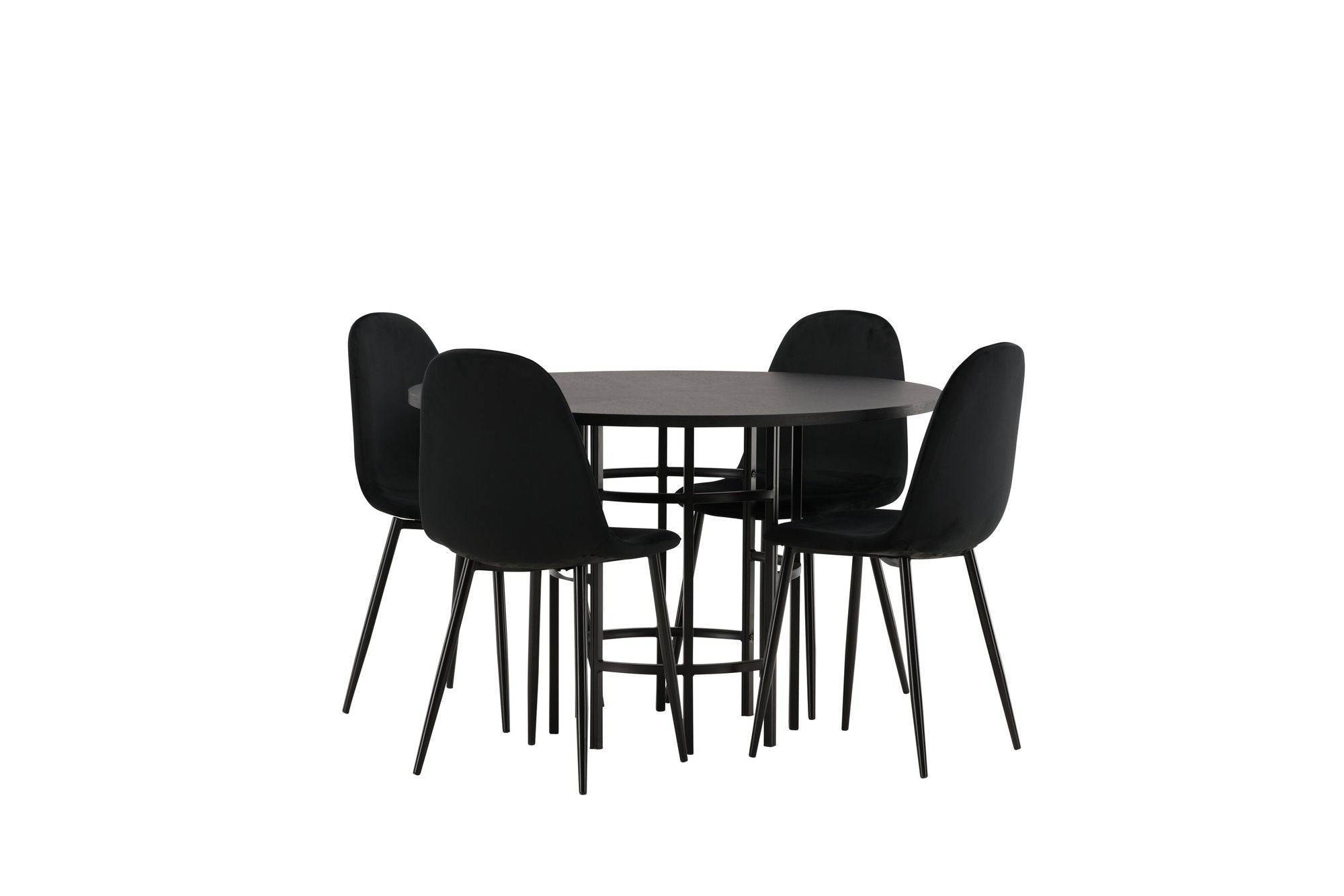 Venture Home Copenhagen spisebord - Black / Black Veneer +Polar Spisebordsstol - Black legs / Black Velvet _4