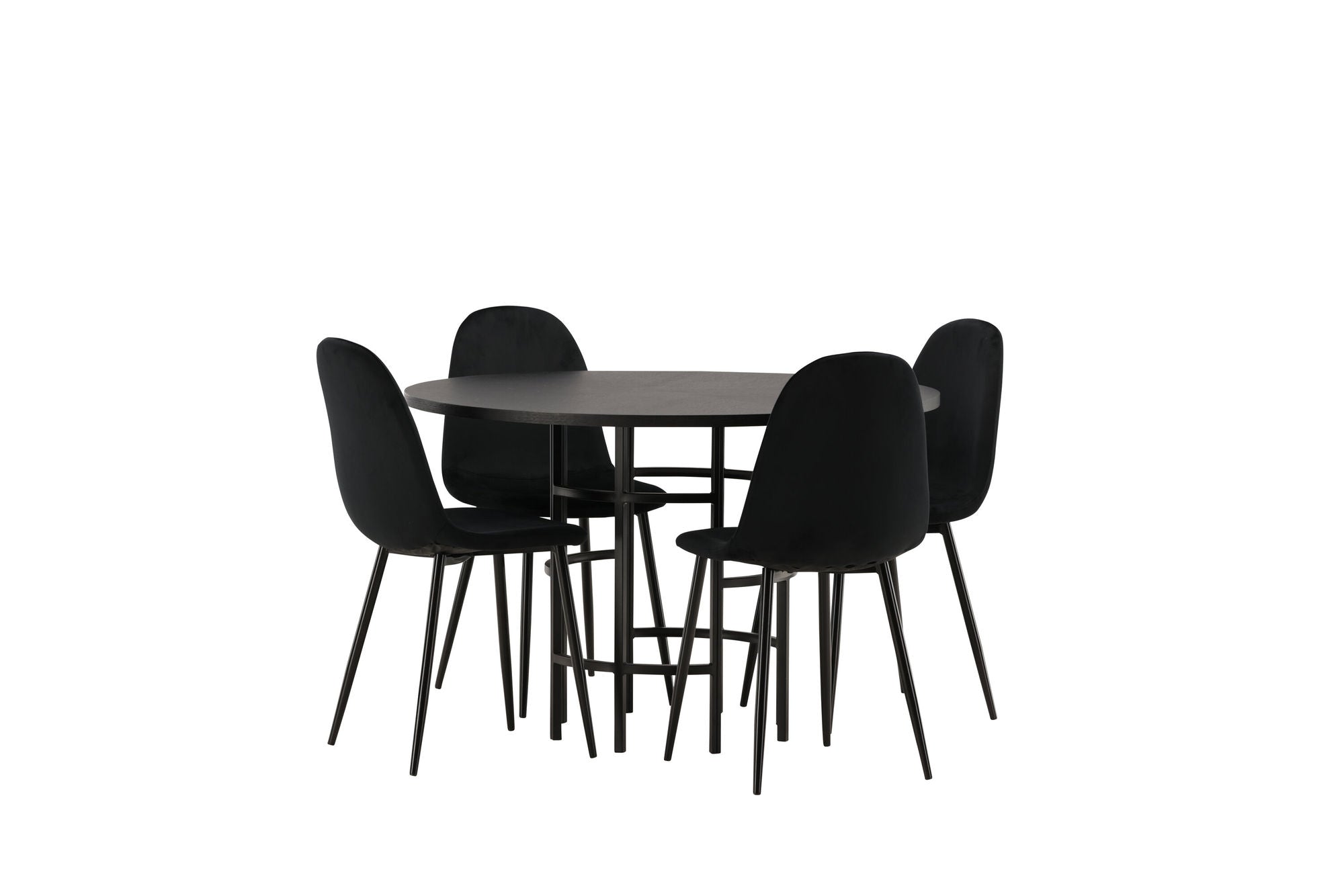 Venture Home Copenhagen spisebord - Black / Black Veneer +Polar Spisebordsstol - Black legs / Black Velvet _4