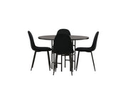 Venture Home Copenhagen spisebord - Black / Black Veneer +Polar Spisebordsstol - Black legs / Black Velvet _4