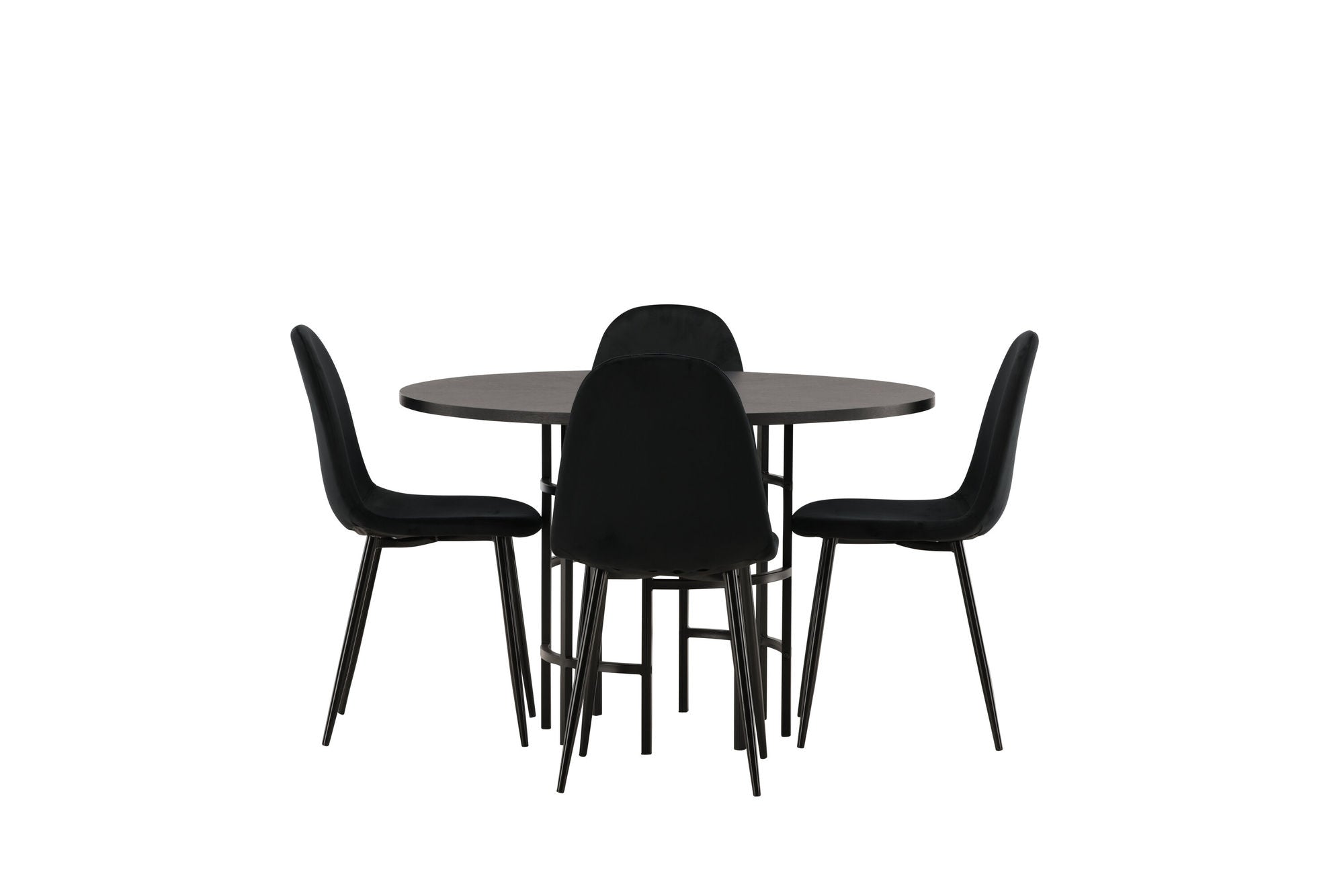 Venture Home Copenhagen spisebord - Black / Black Veneer +Polar Spisebordsstol - Black legs / Black Velvet _4
