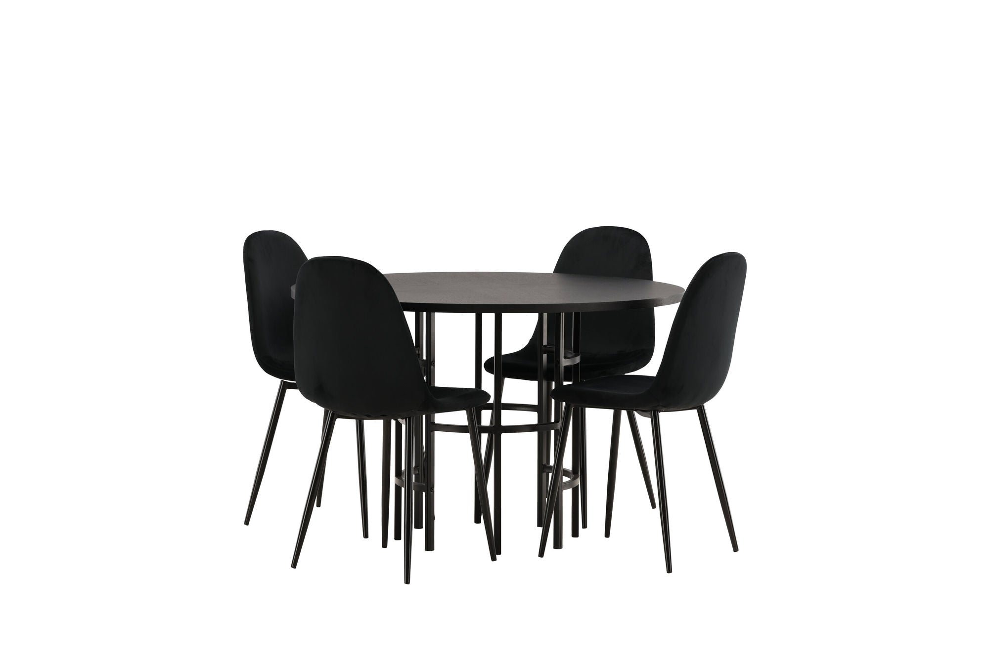 Venture Home Copenhagen spisebord - Black / Black Veneer +Polar Spisebordsstol - Black legs / Black Velvet _4