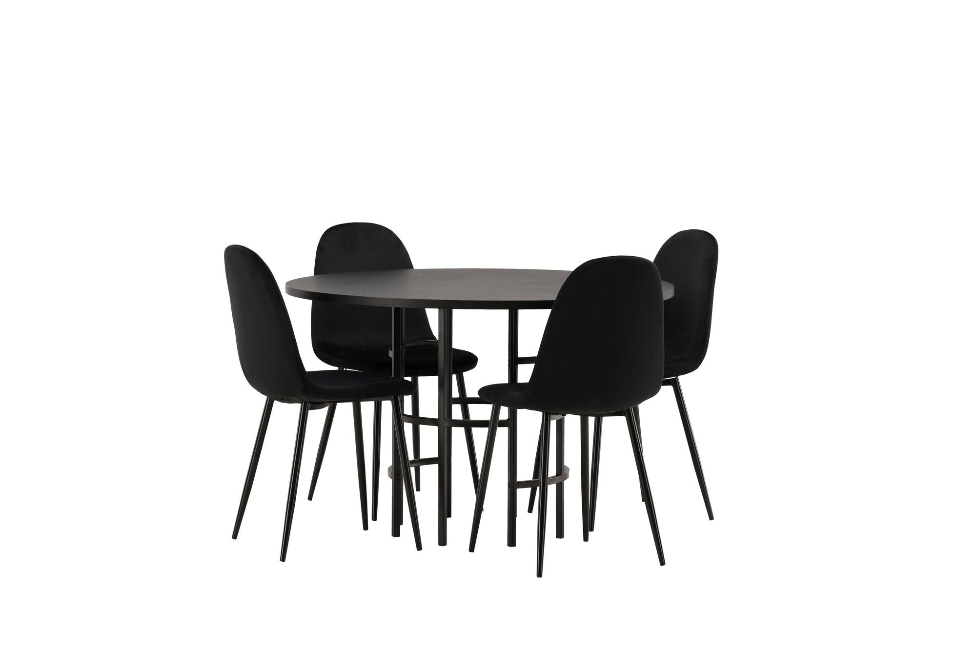 Venture Home Copenhagen spisebord - Black / Black Veneer +Polar Spisebordsstol - Black legs / Black Velvet _4