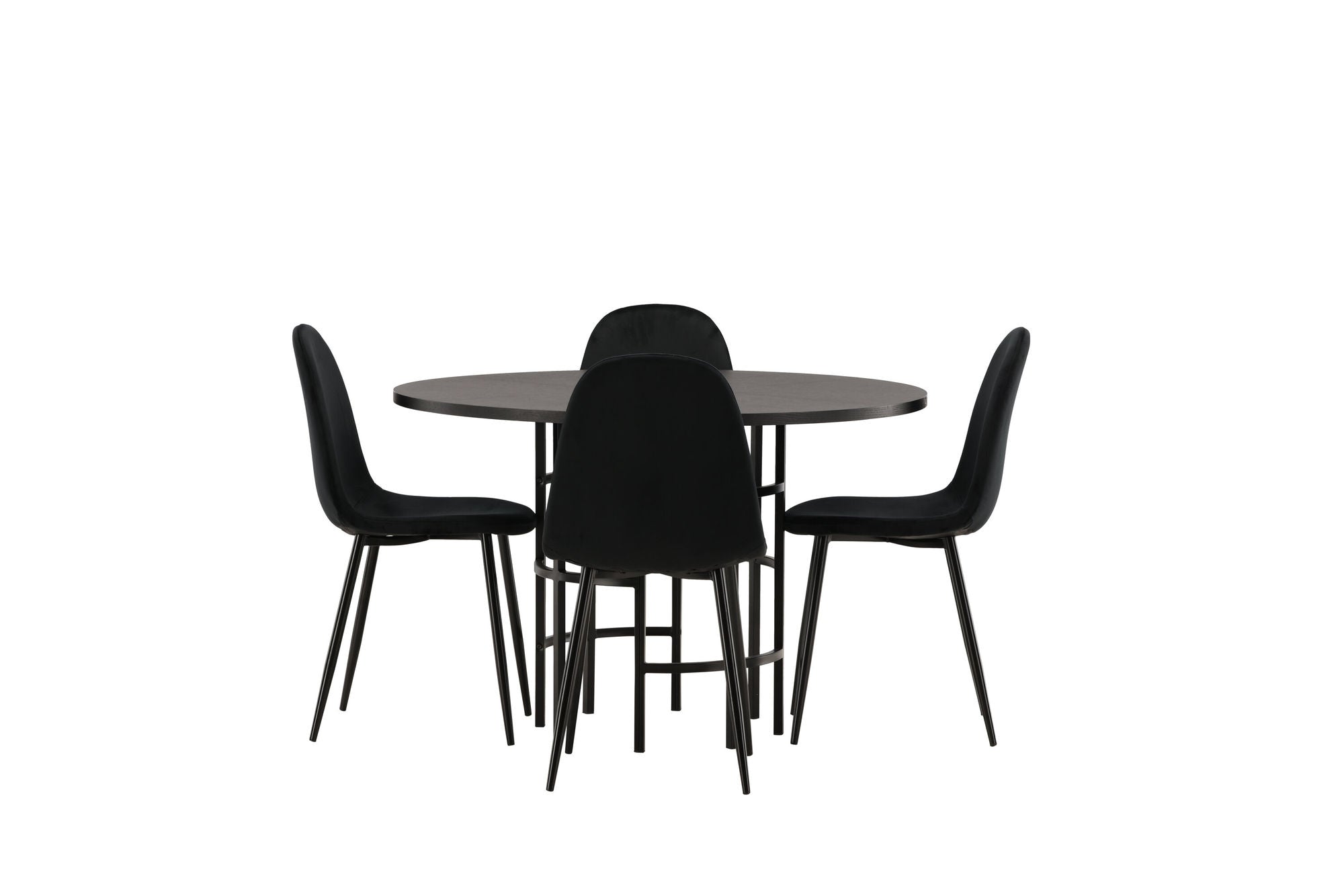 Venture Home Copenhagen spisebord - Black / Black Veneer +Polar Spisebordsstol - Black legs / Black Velvet _4