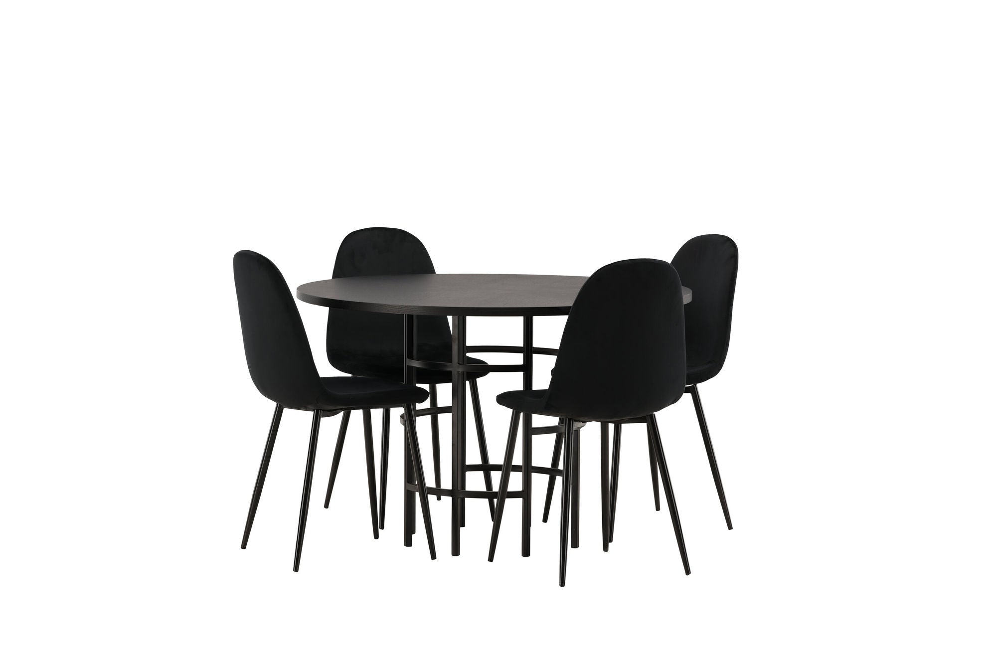Venture Home Copenhagen spisebord - Black / Black Veneer +Polar Spisebordsstol - Black legs / Black Velvet _4