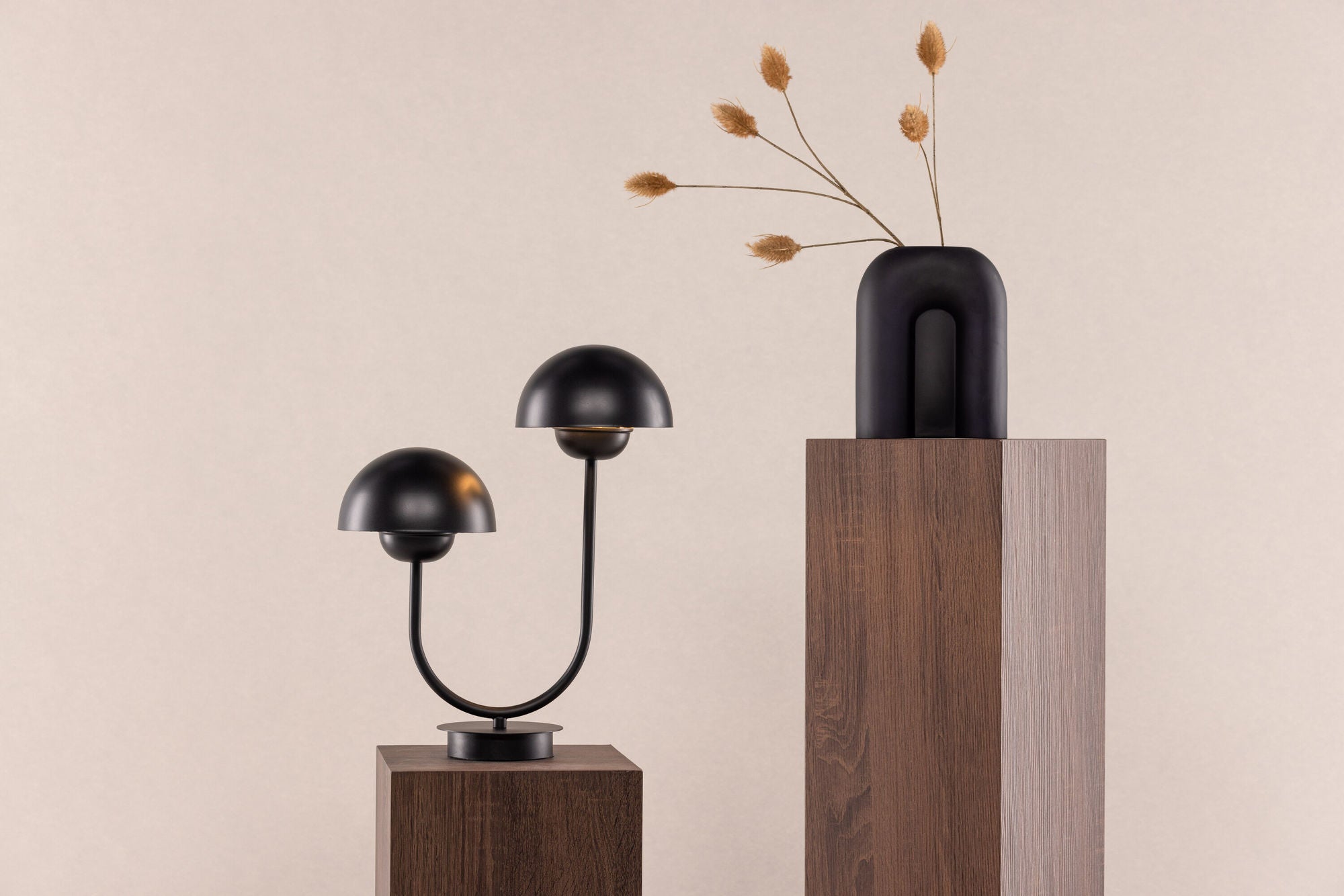 Vind Lyckorna bord lampe - / Black Metal