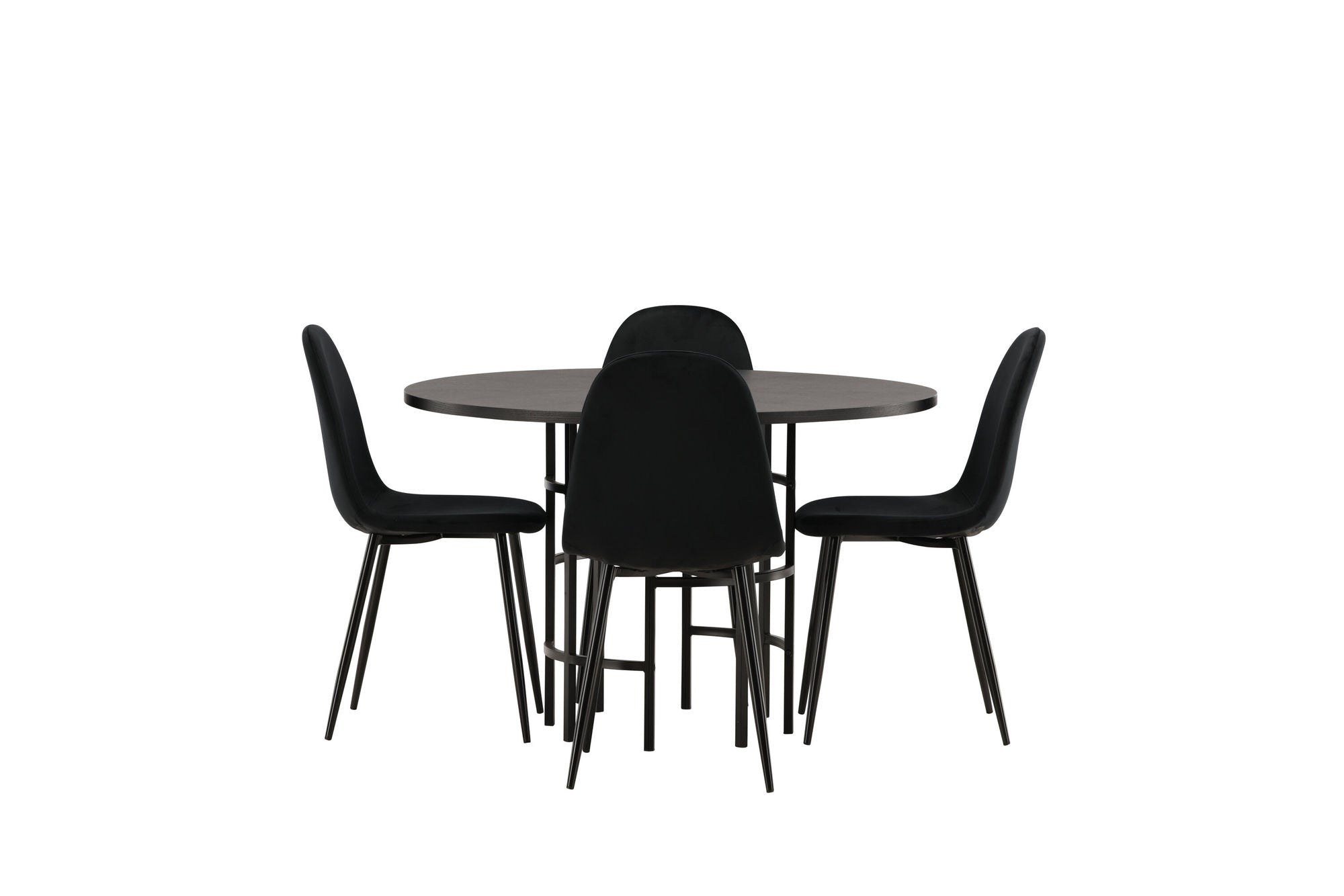 Venture Home Copenhagen spisebord - Black / Black Veneer +Polar Spisebordsstol - Black legs / Black Velvet _4