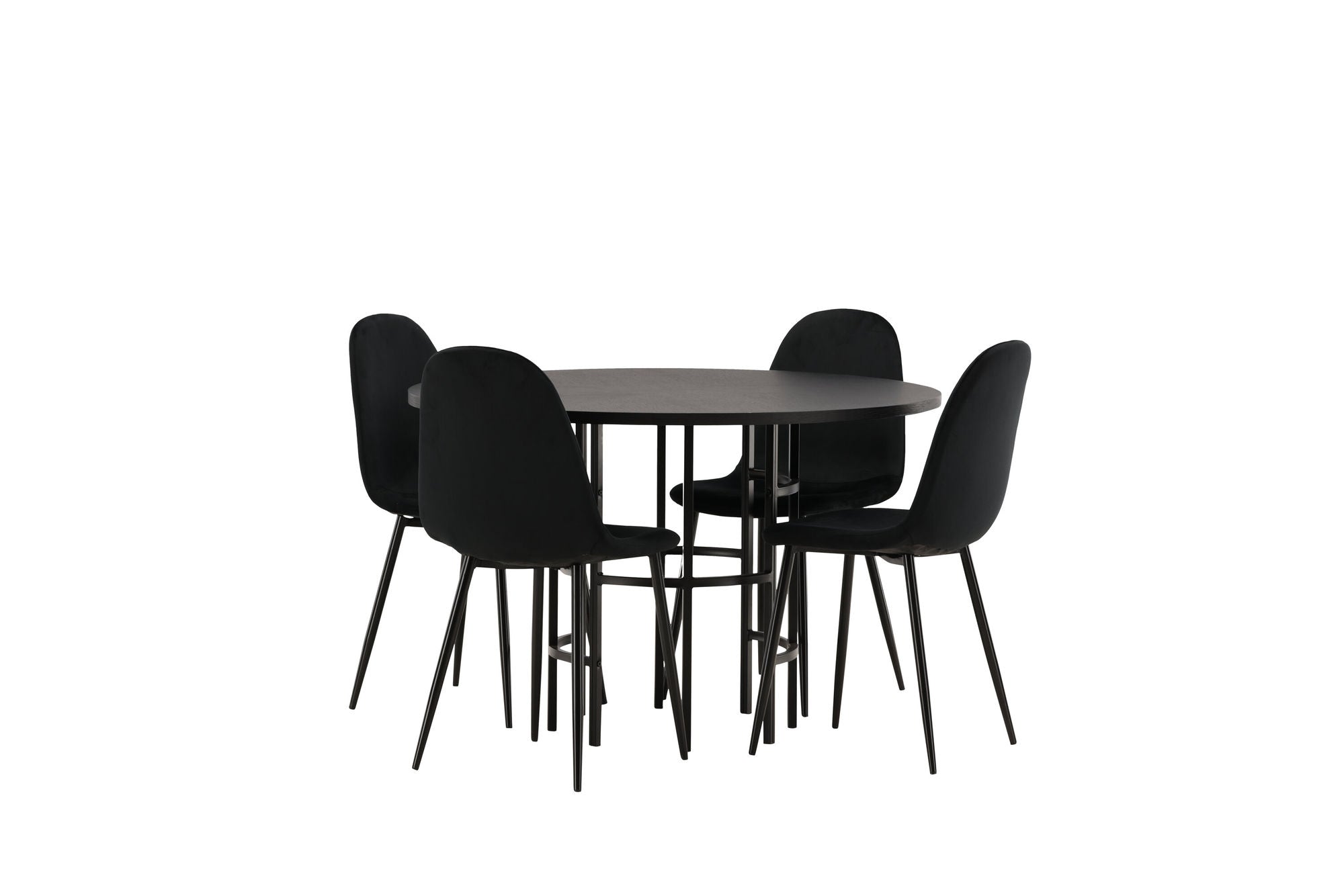 Venture Home Copenhagen spisebord - Black / Black Veneer +Polar Spisebordsstol - Black legs / Black Velvet _4