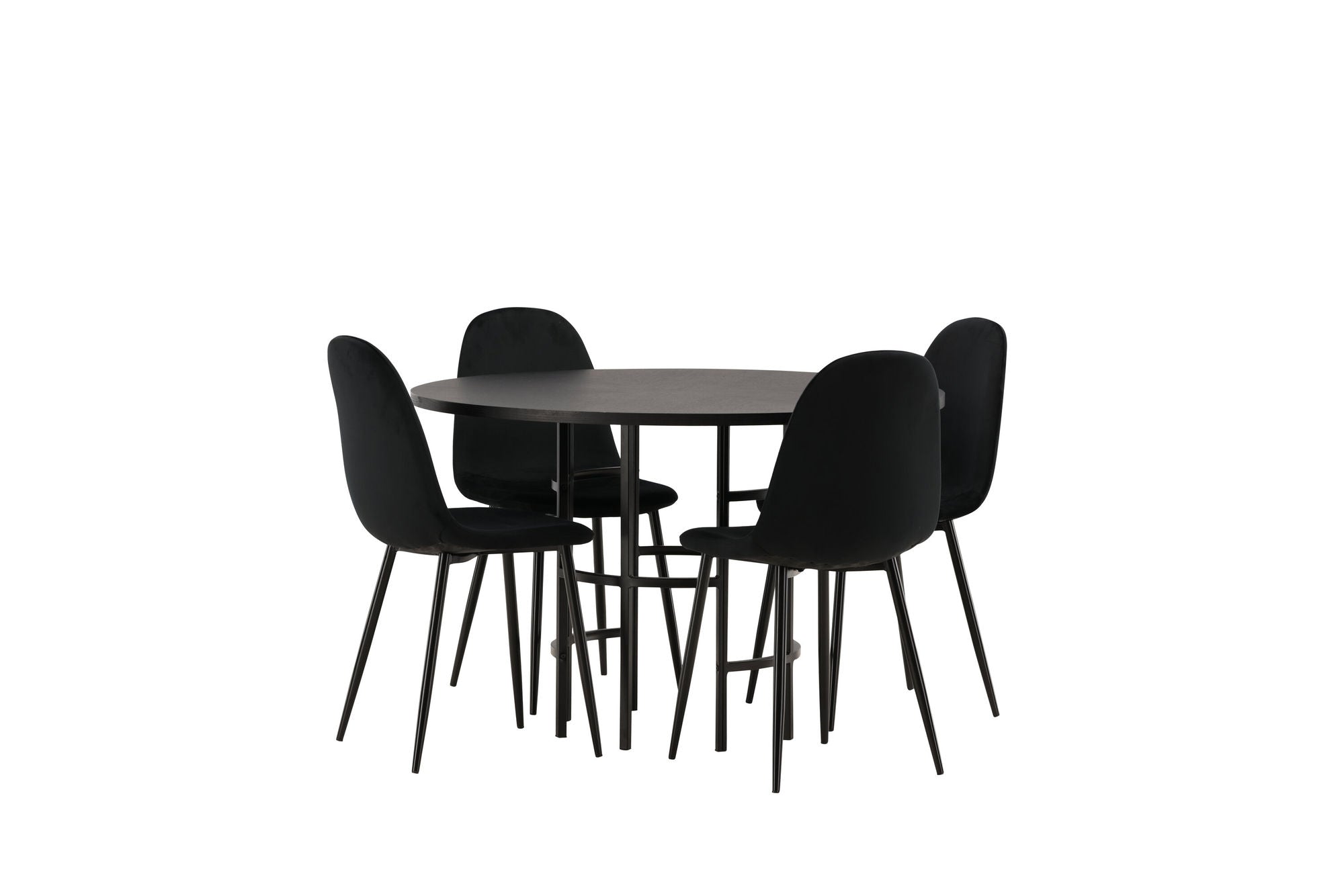 Venture Home Copenhagen spisebord - Black / Black Veneer +Polar Spisebordsstol - Black legs / Black Velvet _4