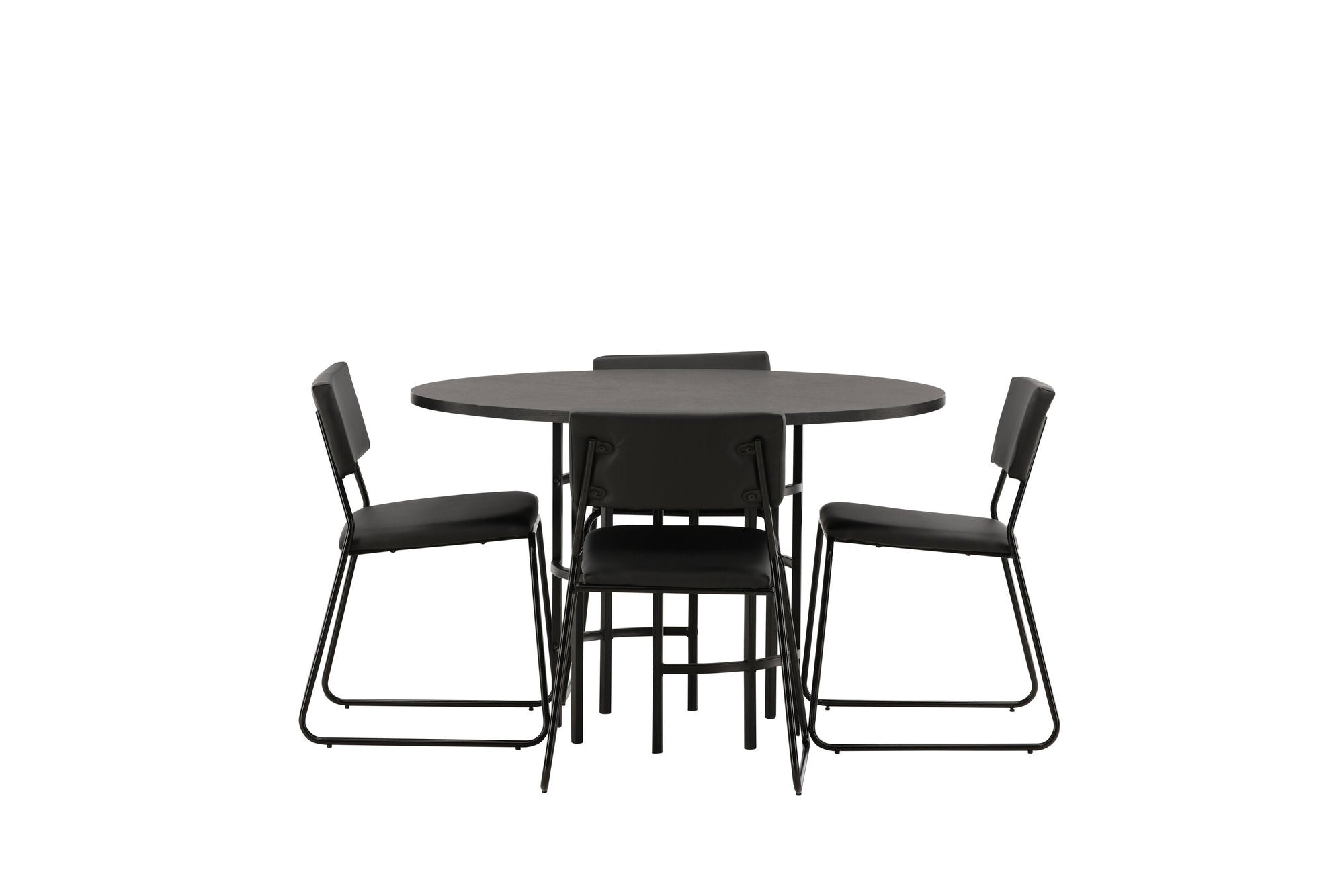 Venture Home Copenhagen spisebord - Black / Black Veneer +Kenth stol - Black / Black PU _4