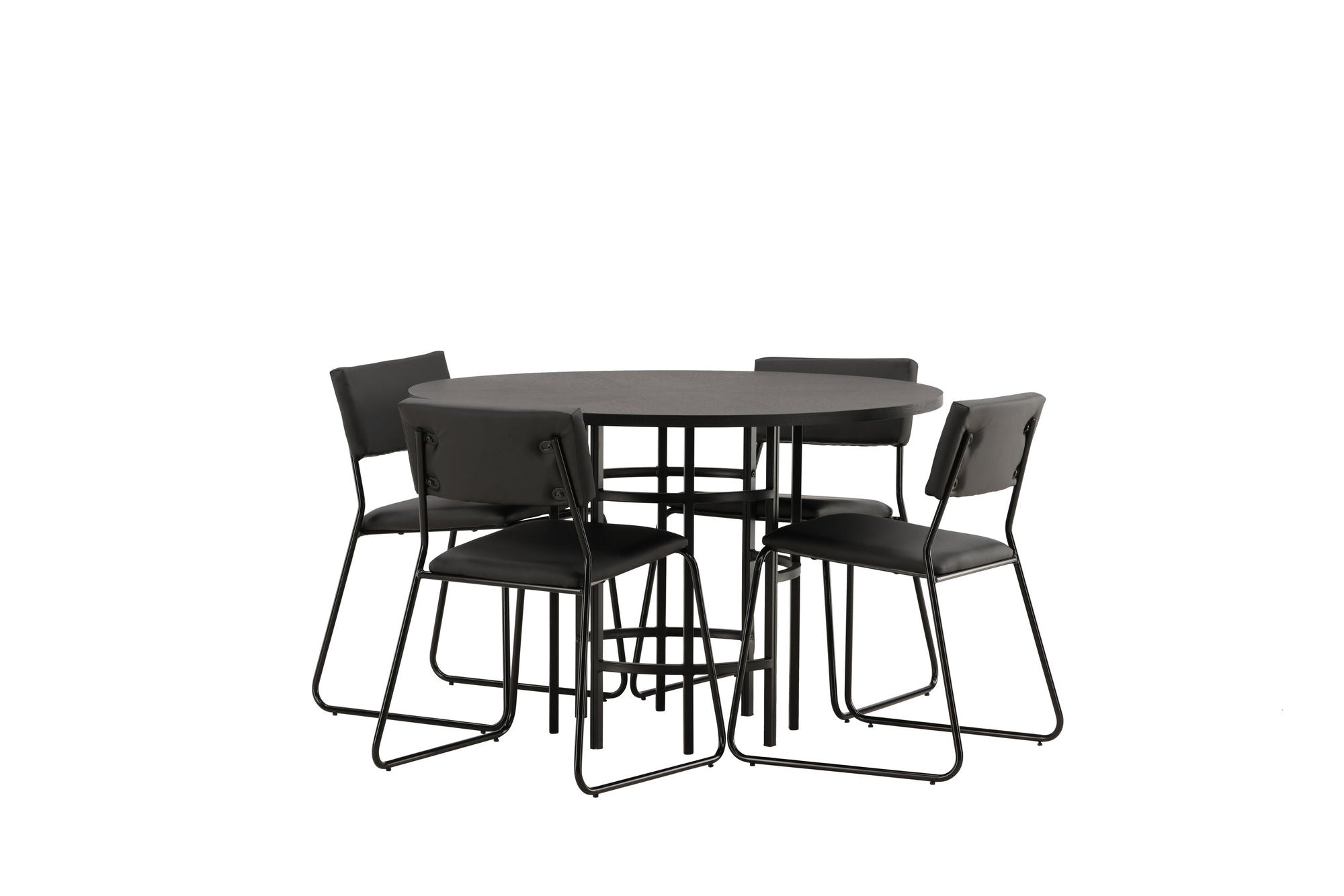 Venture Home Copenhagen spisebord - Black / Black Veneer +Kenth stol - Black / Black PU _4