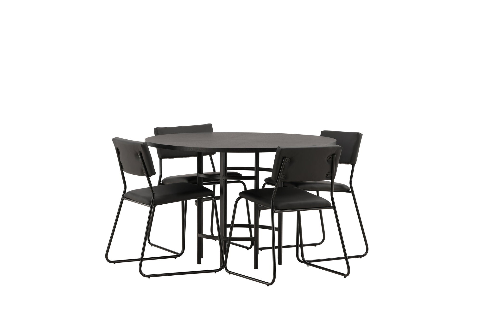 Venture Home Copenhagen spisebord - Black / Black Veneer +Kenth stol - Black / Black PU _4