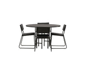 Venture Home Copenhagen spisebord - Black / Black Veneer +Kenth stol - Black / Black PU _4