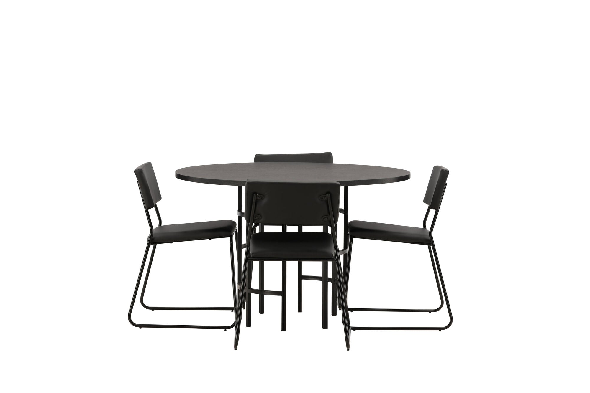Venture Home Copenhagen spisebord - Black / Black Veneer +Kenth stol - Black / Black PU _4