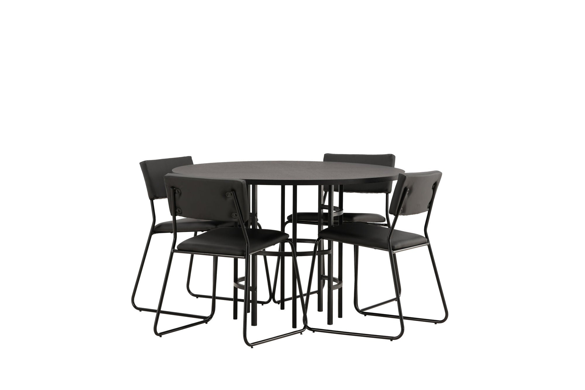 Venture Home Copenhagen spisebord - Black / Black Veneer +Kenth stol - Black / Black PU _4