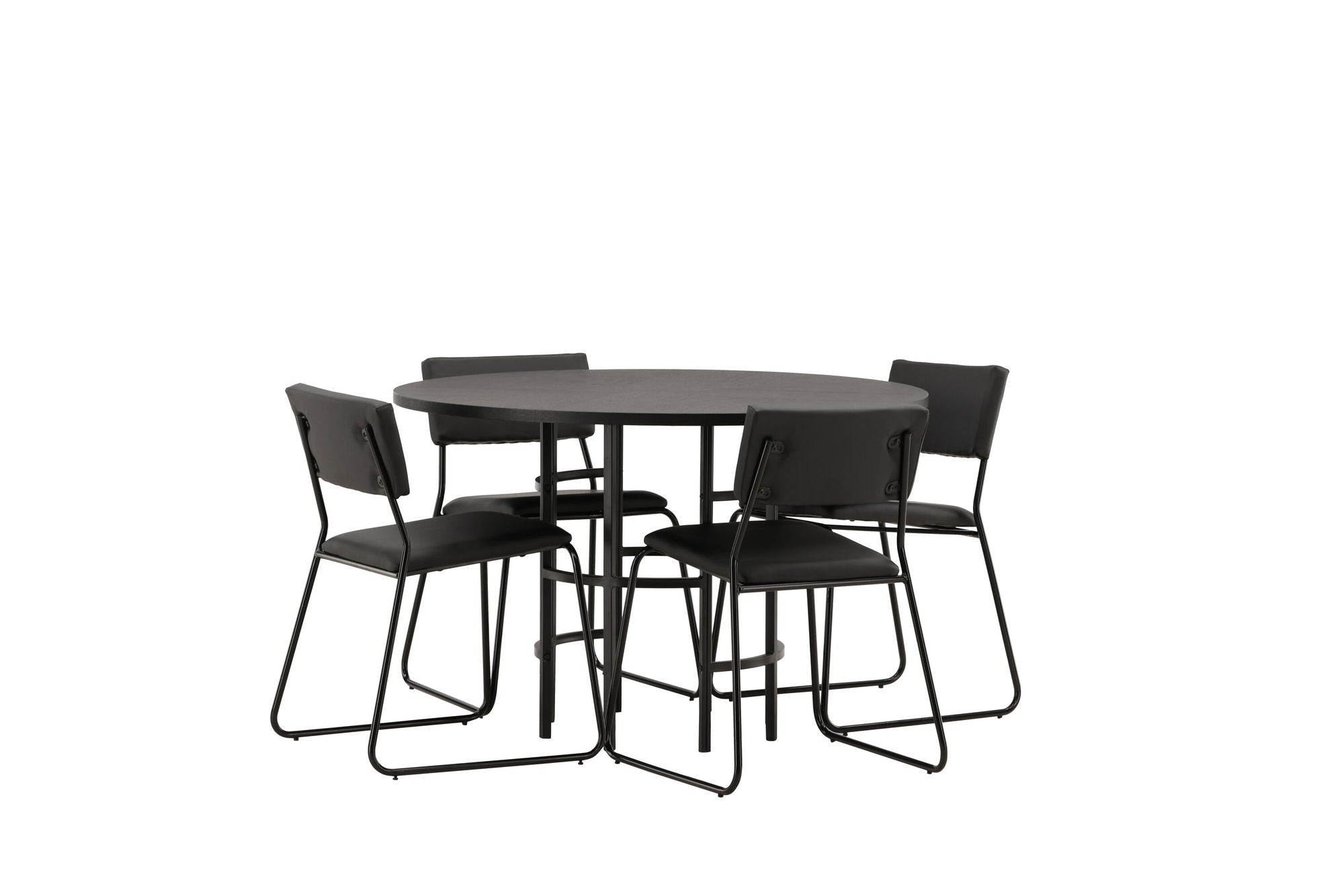 Venture Home Copenhagen spisebord - Black / Black Veneer +Kenth stol - Black / Black PU _4