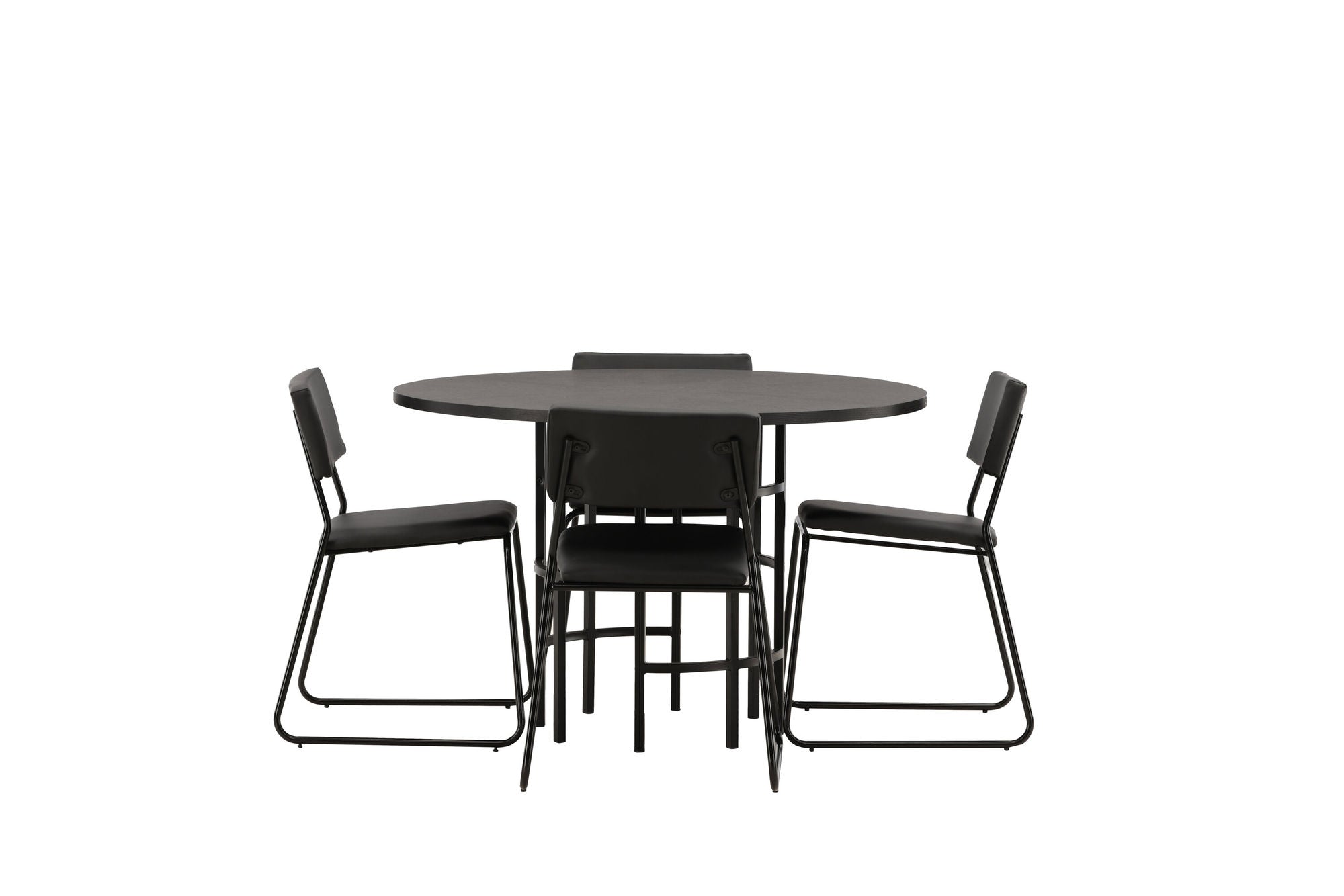 Venture Home Copenhagen spisebord - Black / Black Veneer +Kenth stol - Black / Black PU _4