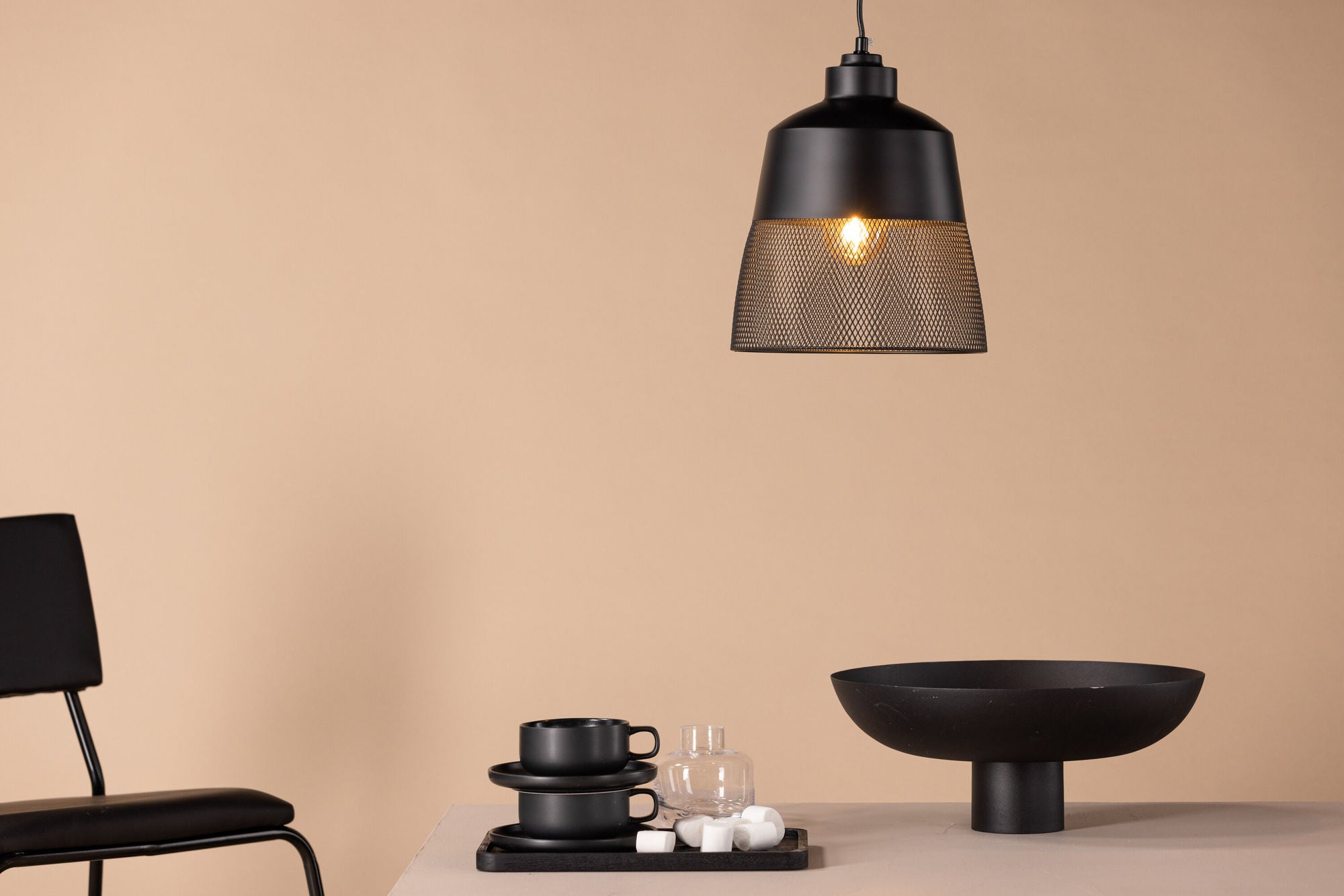 Venture Home Toulon -Tall Pendant lampe - Black / Black