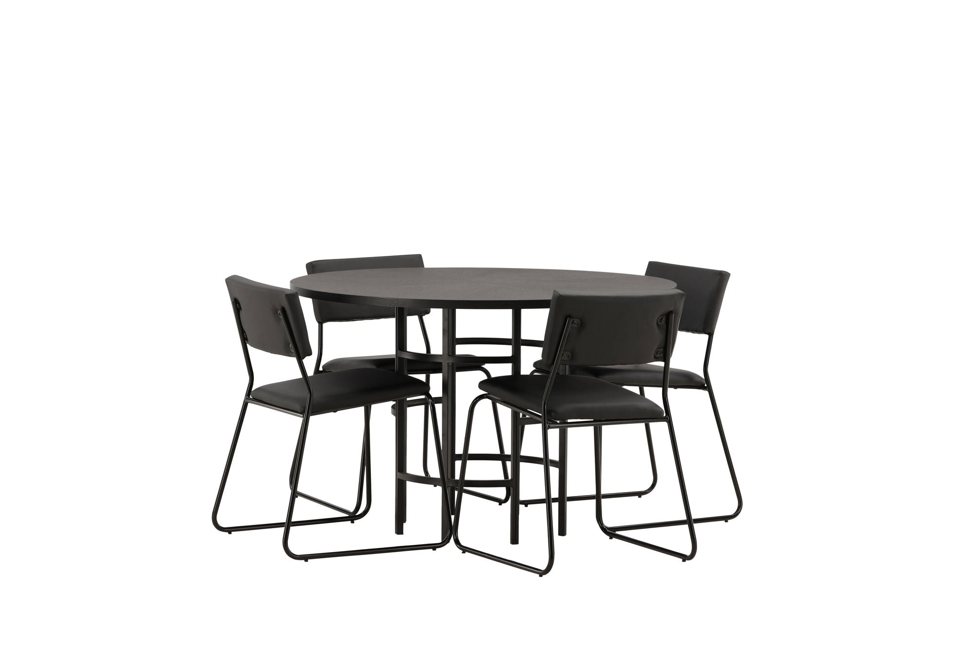 Venture Home Copenhagen spisebord - Black / Black Veneer +Kenth stol - Black / Black PU _4