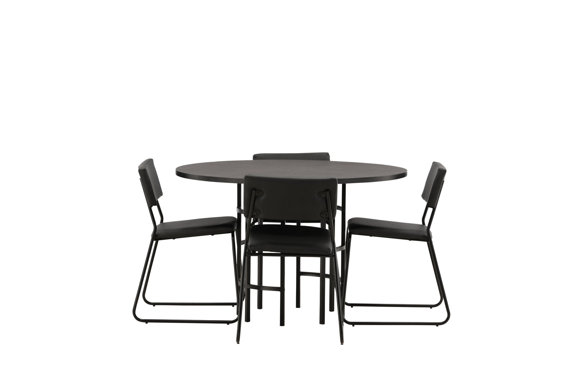 Venture Home Copenhagen spisebord - Black / Black Veneer +Kenth stol - Black / Black PU _4
