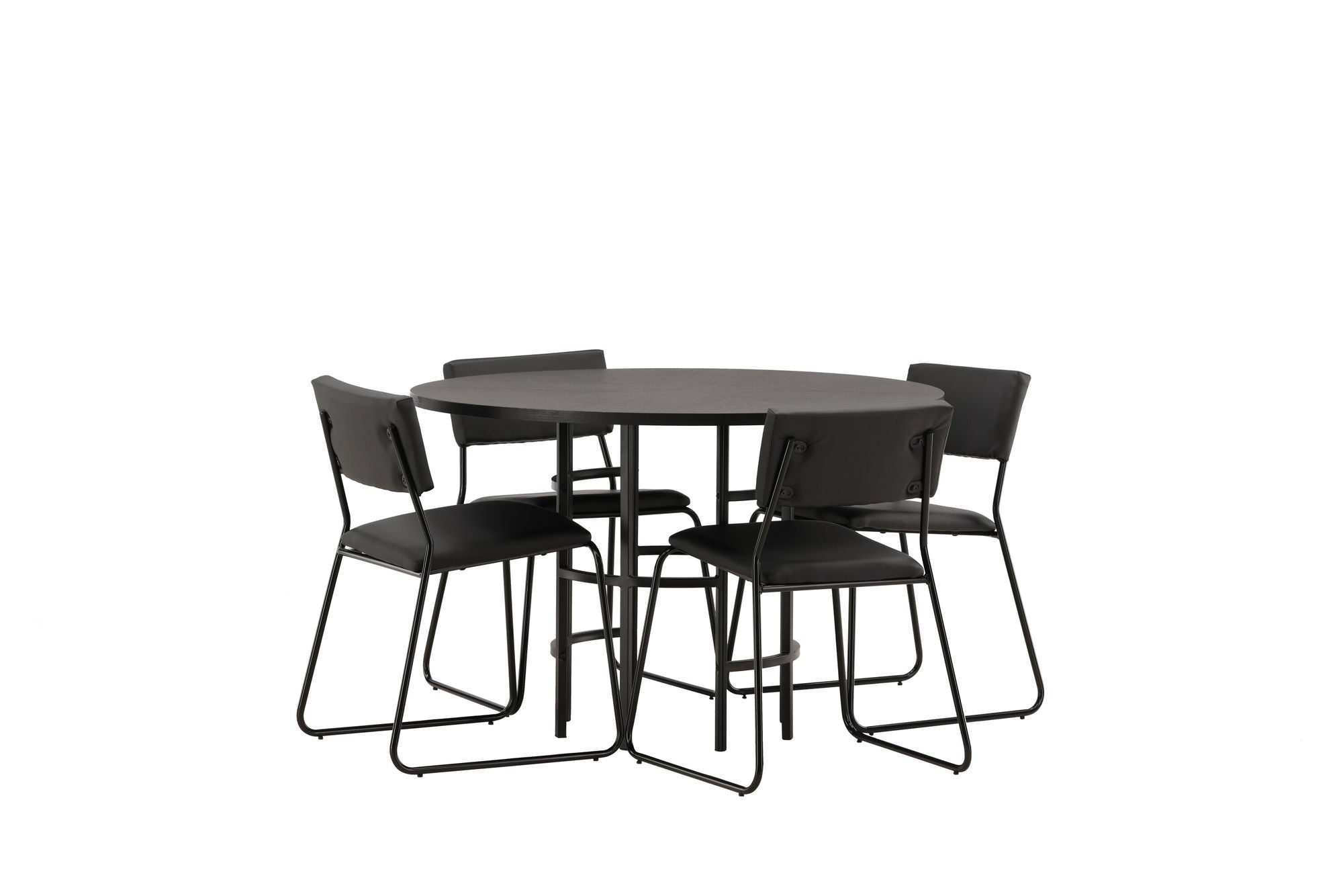 Venture Home Copenhagen spisebord - Black / Black Veneer +Kenth stol - Black / Black PU _4