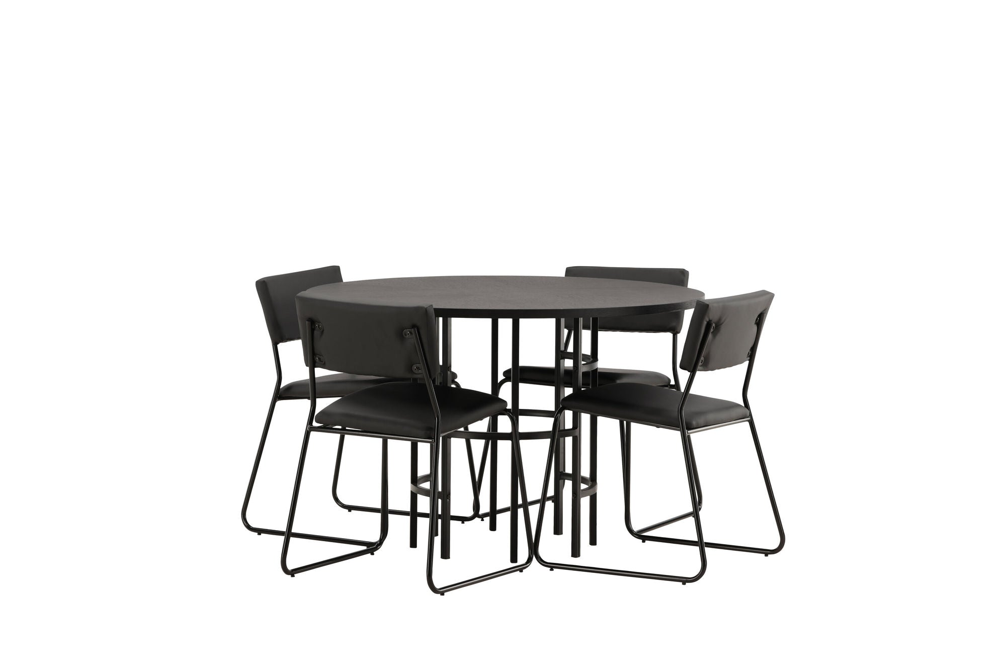 Venture Home Copenhagen spisebord - Black / Black Veneer +Kenth stol - Black / Black PU _4