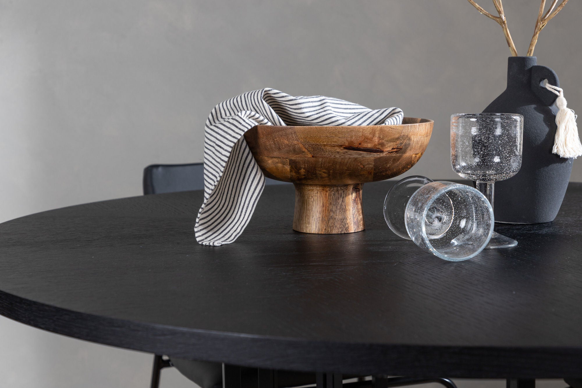 Venture Home Copenhagen spisebord - Black / Black Veneer +Kenth stol - Black / Black PU _4