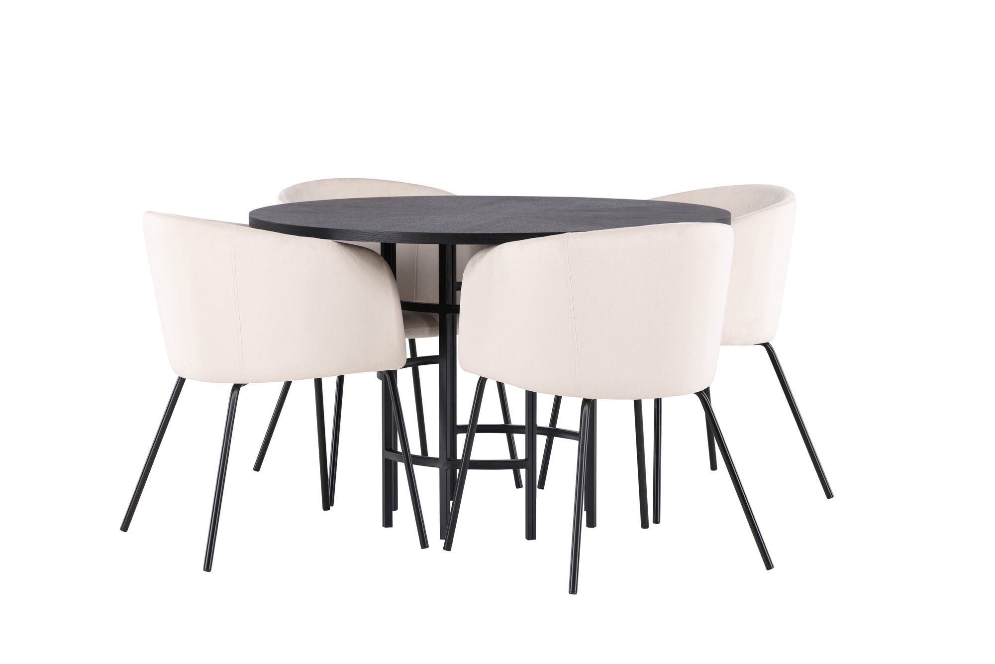 Venture Home Copenhagen spisebord - Black / Black Veneer +Berit stol - Black / Beige Velvet _4