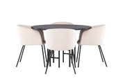Venture Home Copenhagen spisebord - Black / Black Veneer +Berit stol - Black / Beige Velvet _4
