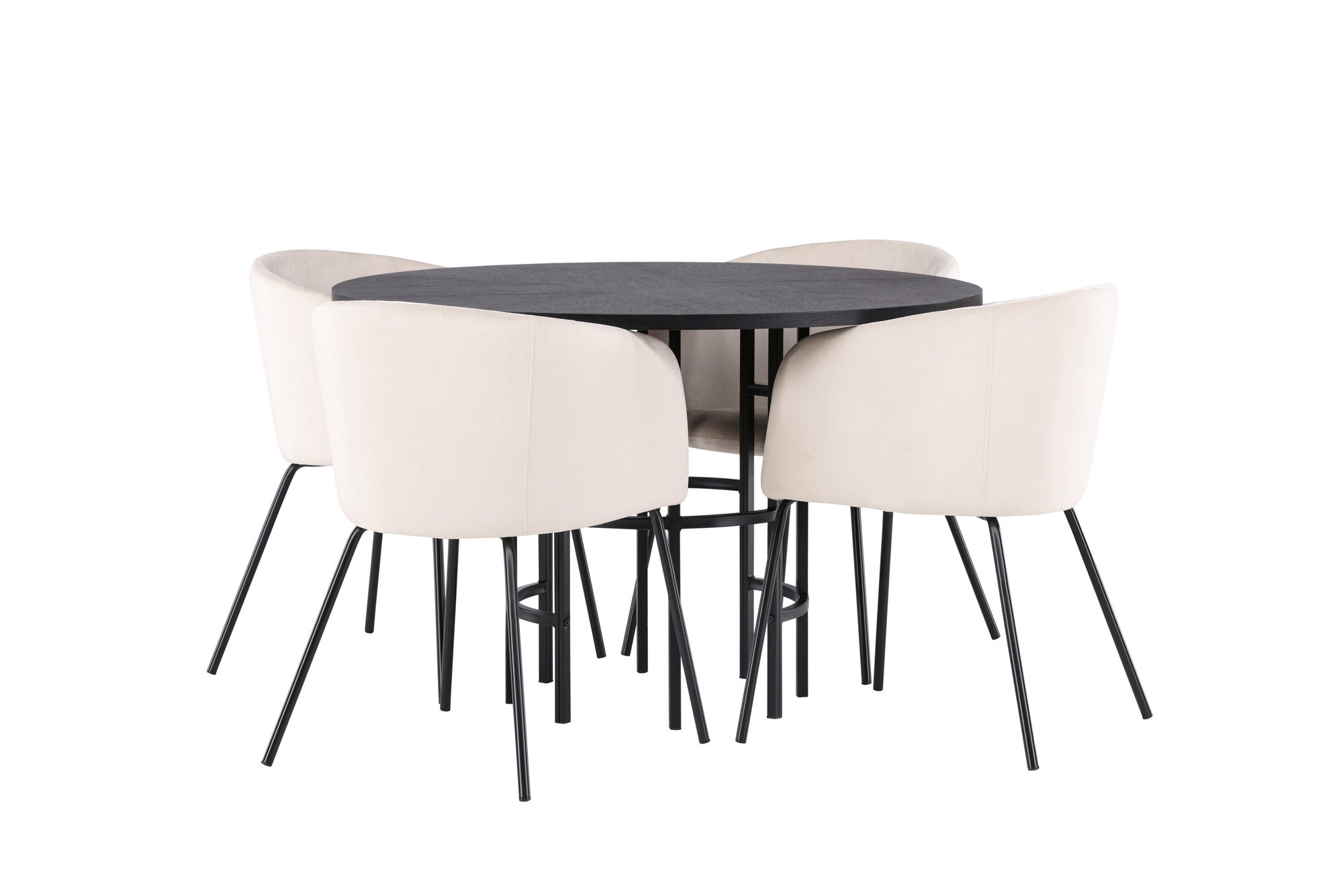 Venture Home Copenhagen spisebord - Black / Black Veneer +Berit stol - Black / Beige Velvet _4