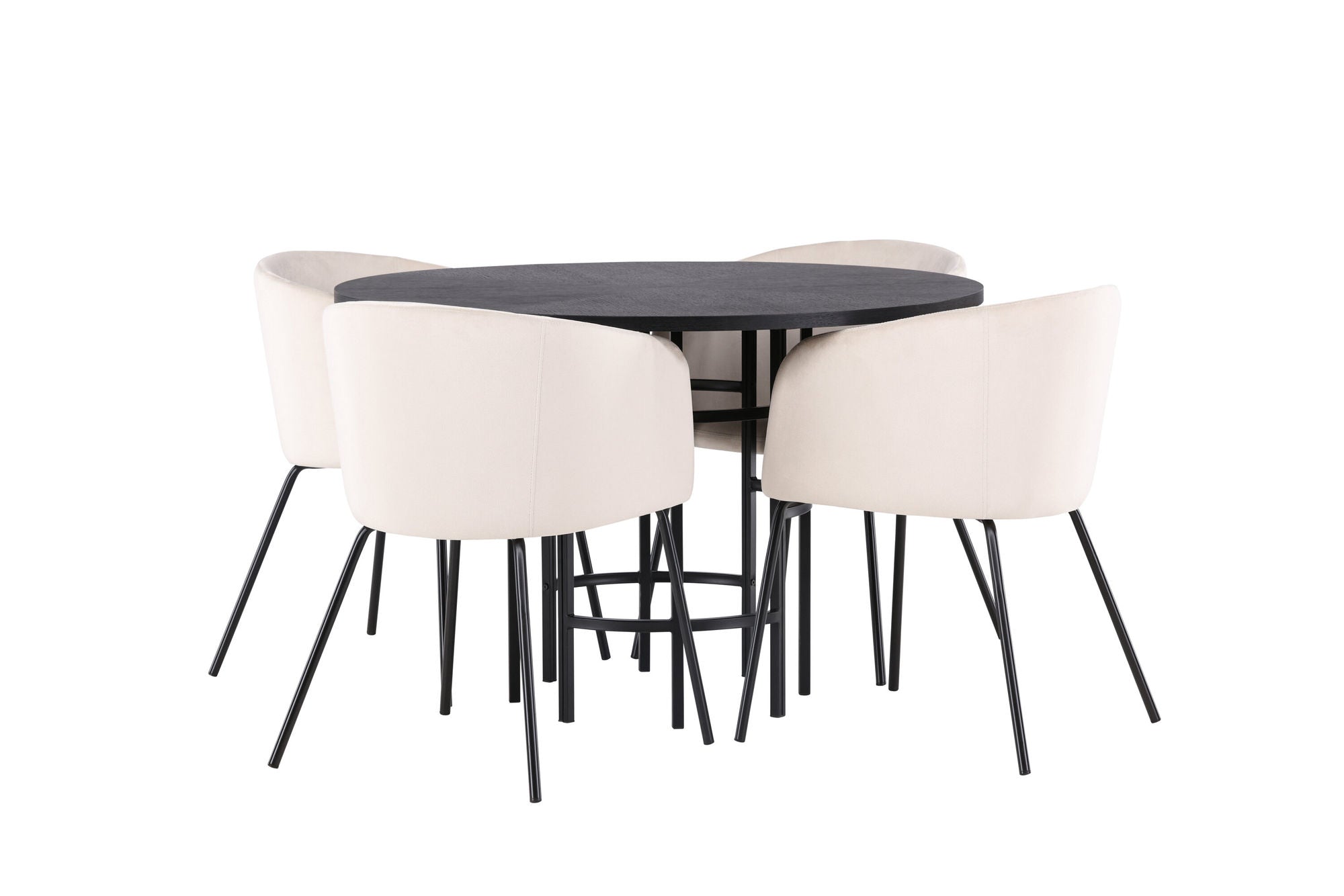 Venture Home Copenhagen spisebord - Black / Black Veneer +Berit stol - Black / Beige Velvet _4